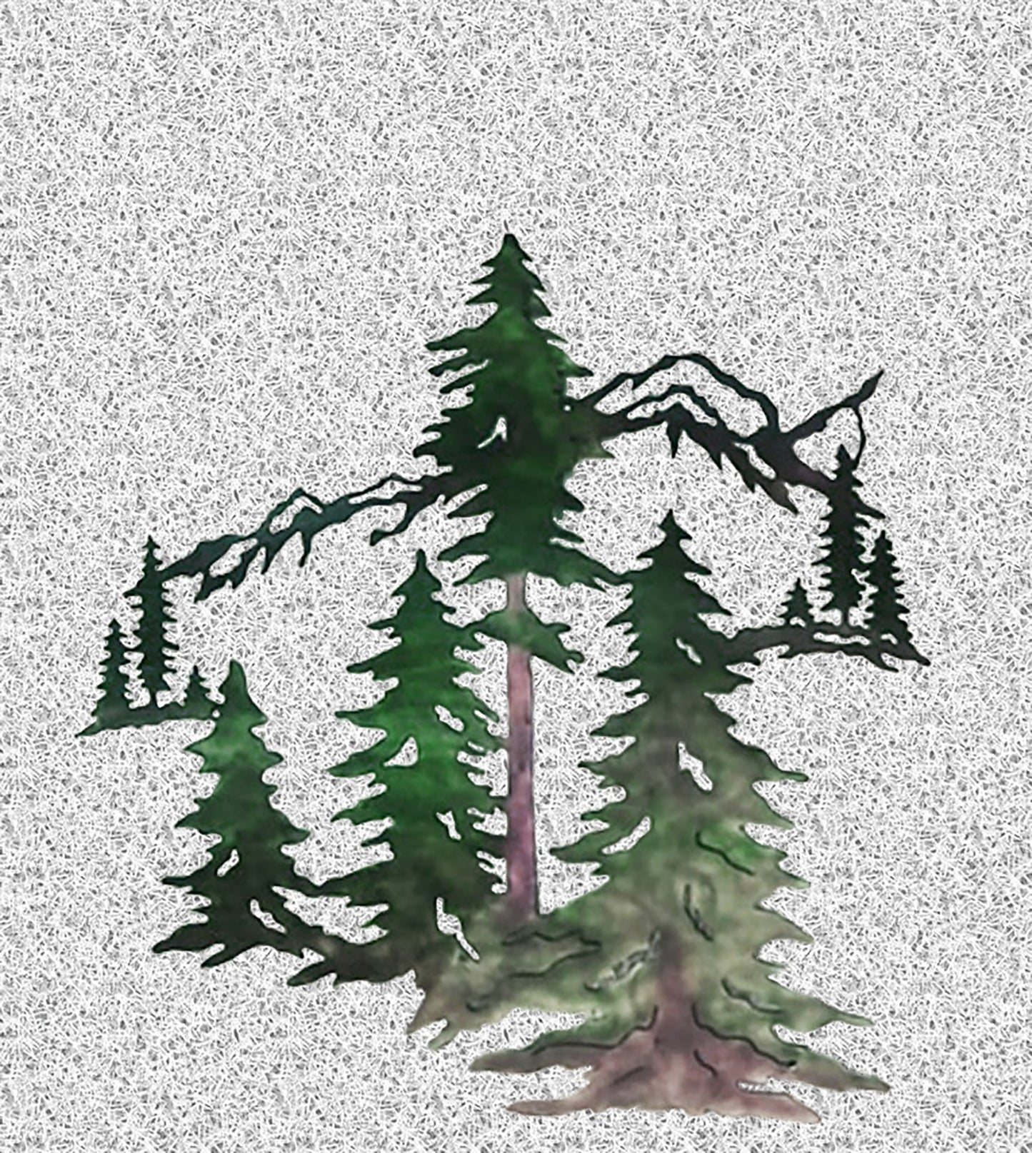 Pine Trees, Forest and Mountain Up To 9 Ft Wide Scene Metal Wall Art Home Decor
