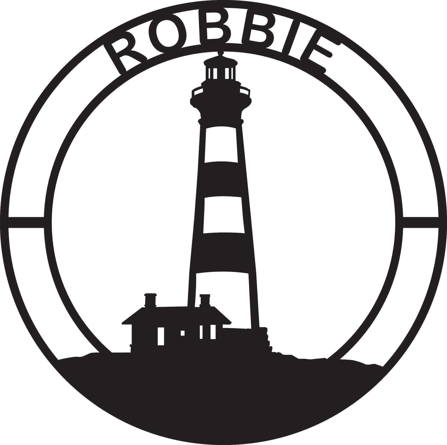 Custom Bodie Island NC Lighthouse Indoor or Outdoor Plasma Cut Metal Wall Art