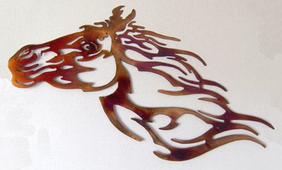 Horse head metal art