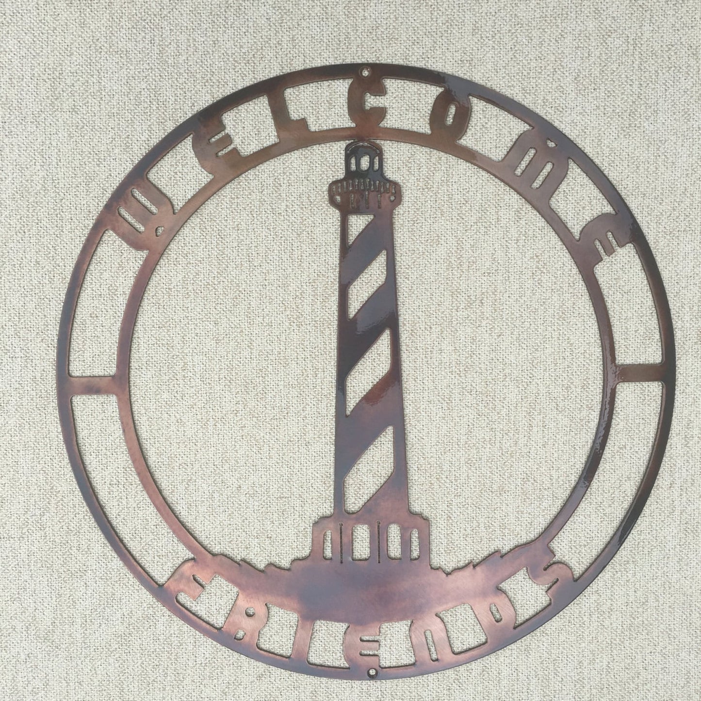 Hatteras Island North Carolina Lighthouse Indoor Or Outdoor Metal Art Welcome Sign