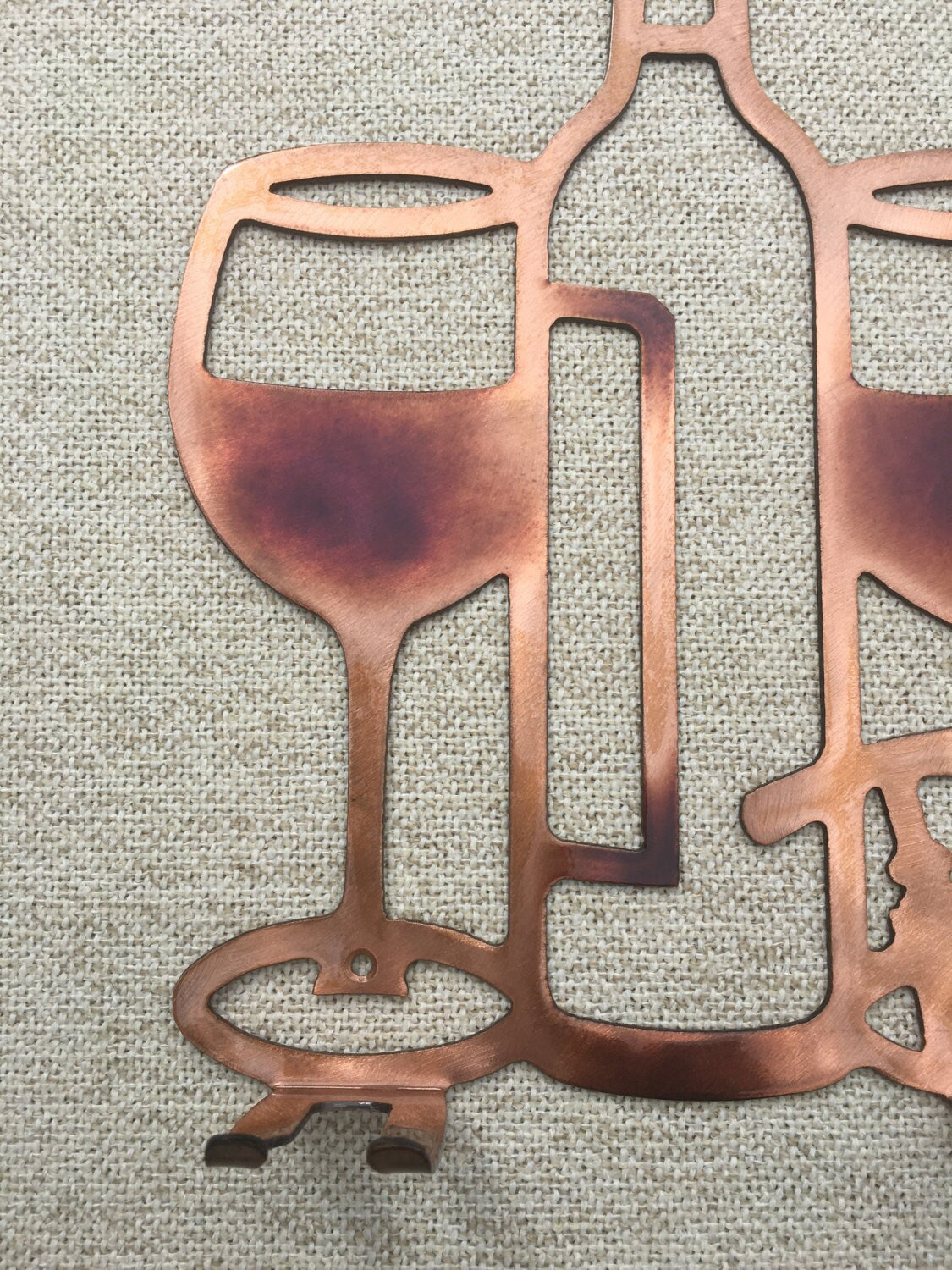 Wine Glass Holder Kitchen Or Bar Metal Wall Art