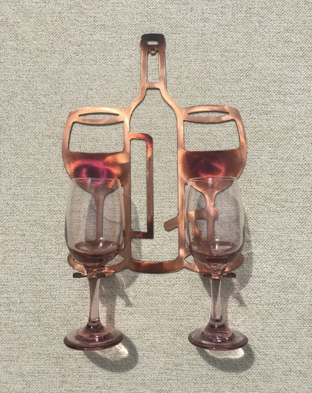 Wine Glass Holder Kitchen Or Bar Metal Wall Art