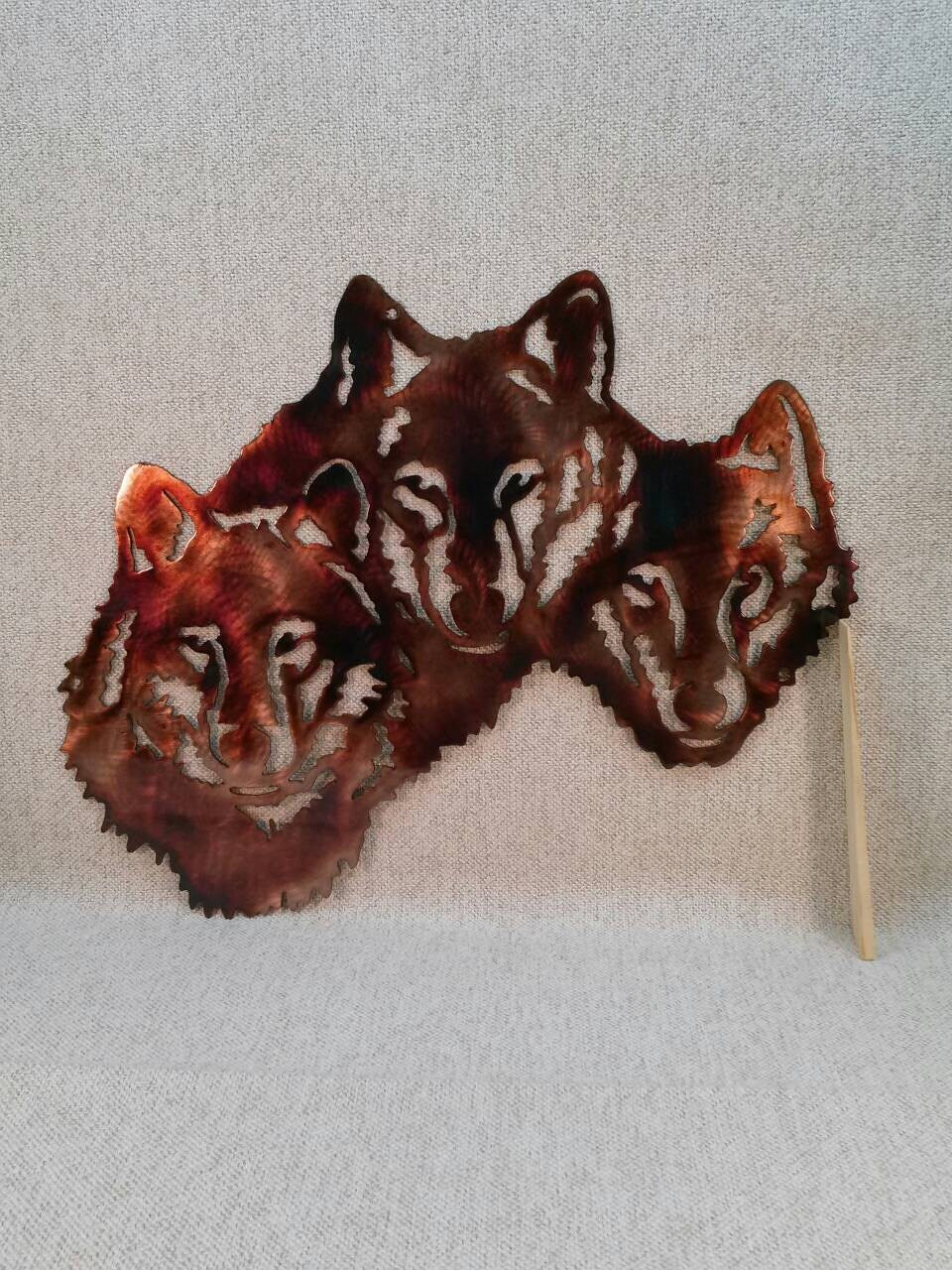 Wolf Trio Indoor or Outdoor Plasma Cut Wildlife Metal Art