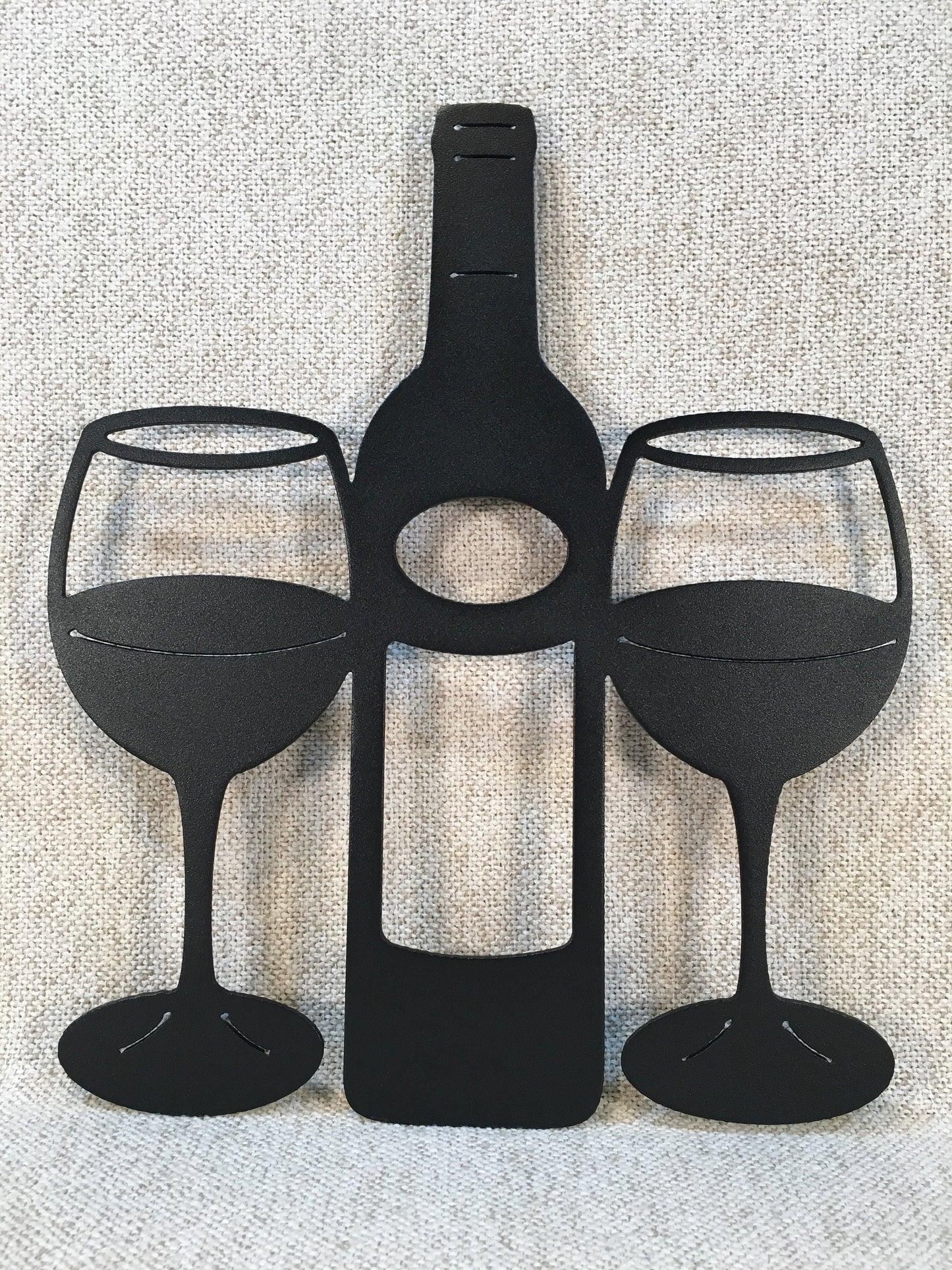 Wine Bottle & Glass Metal Wall Art Wine Bar Decor