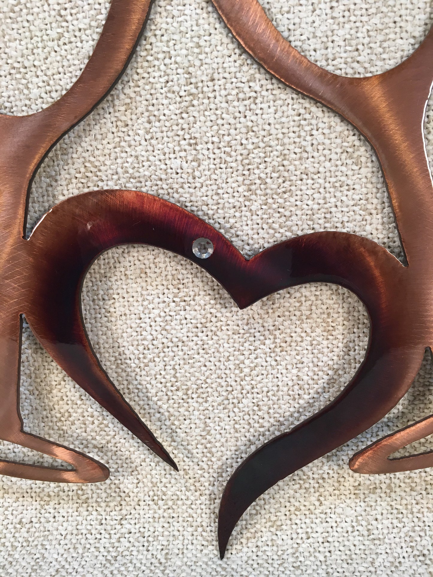 Wine Glasses w/ Heart Metal Wall Art Bar or Kitchen Decor