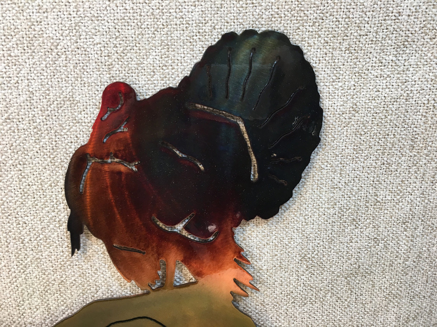 Wild Turkey in Crosscut Saw Blade Indoor or Outdoor Metal Wall Art