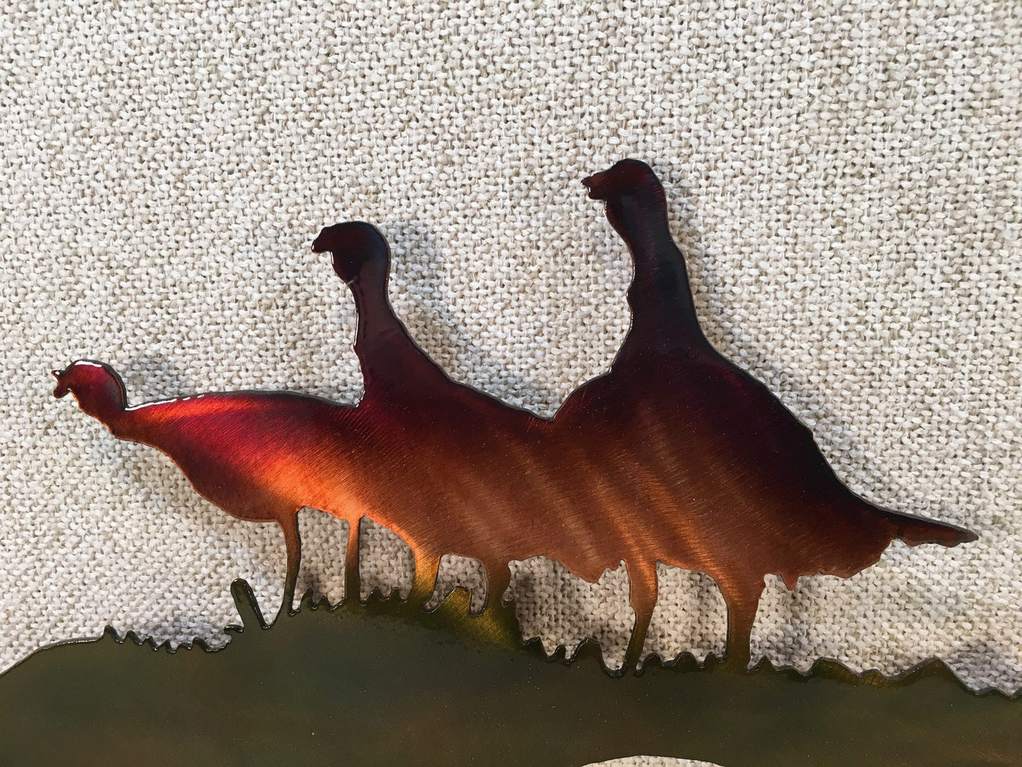 Wild Turkey in Crosscut Saw Blade Indoor or Outdoor Metal Wall Art