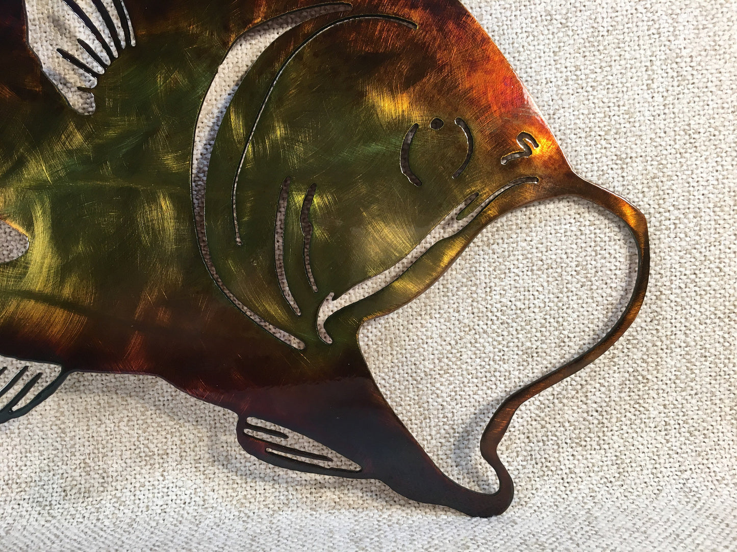 Largemouth Bass Den or Man Cave Fishing Metal Wall Art