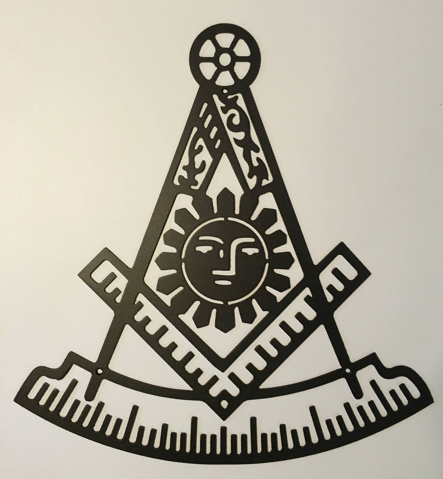 Masonic Square & Compass Metal Wall Art