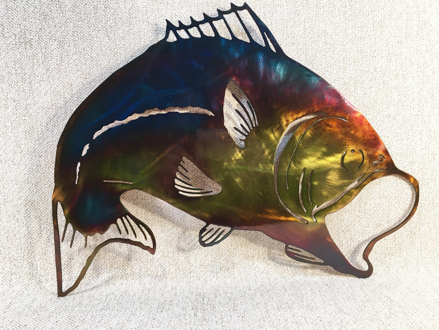 Largemouth Bass Den or Man Cave Fishing Metal Wall Art