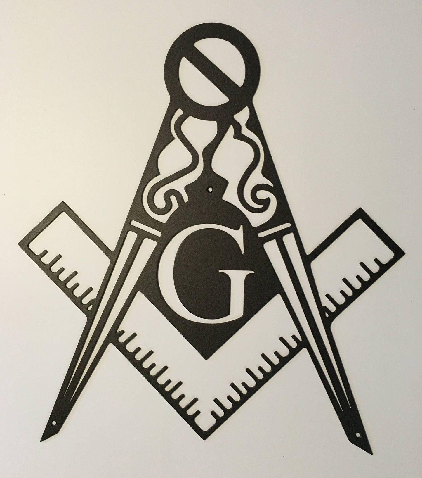 Masonic Square & Compass Metal Wall Art