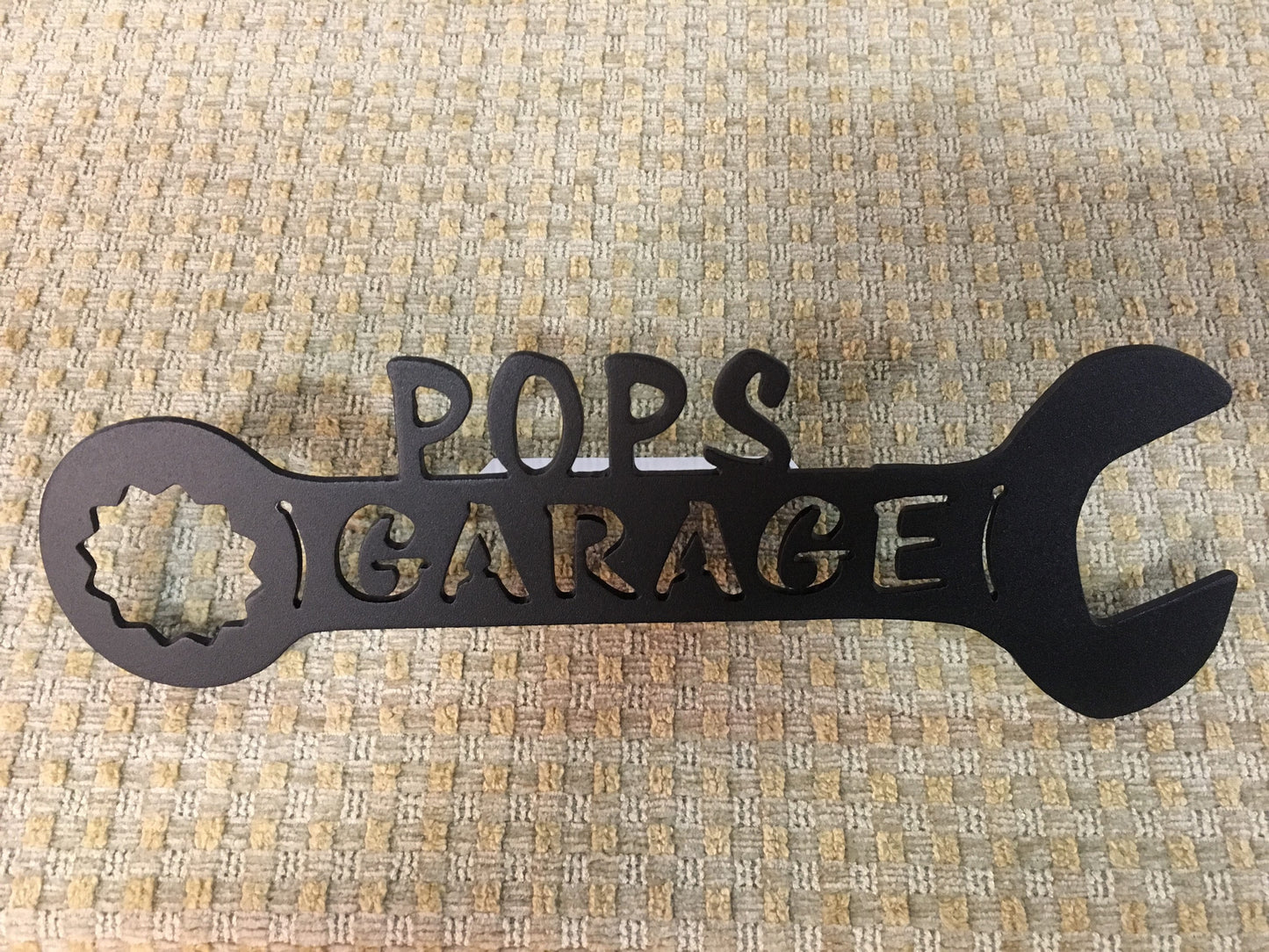 Pops Garage Wrench Metal Art Man Cave Decor