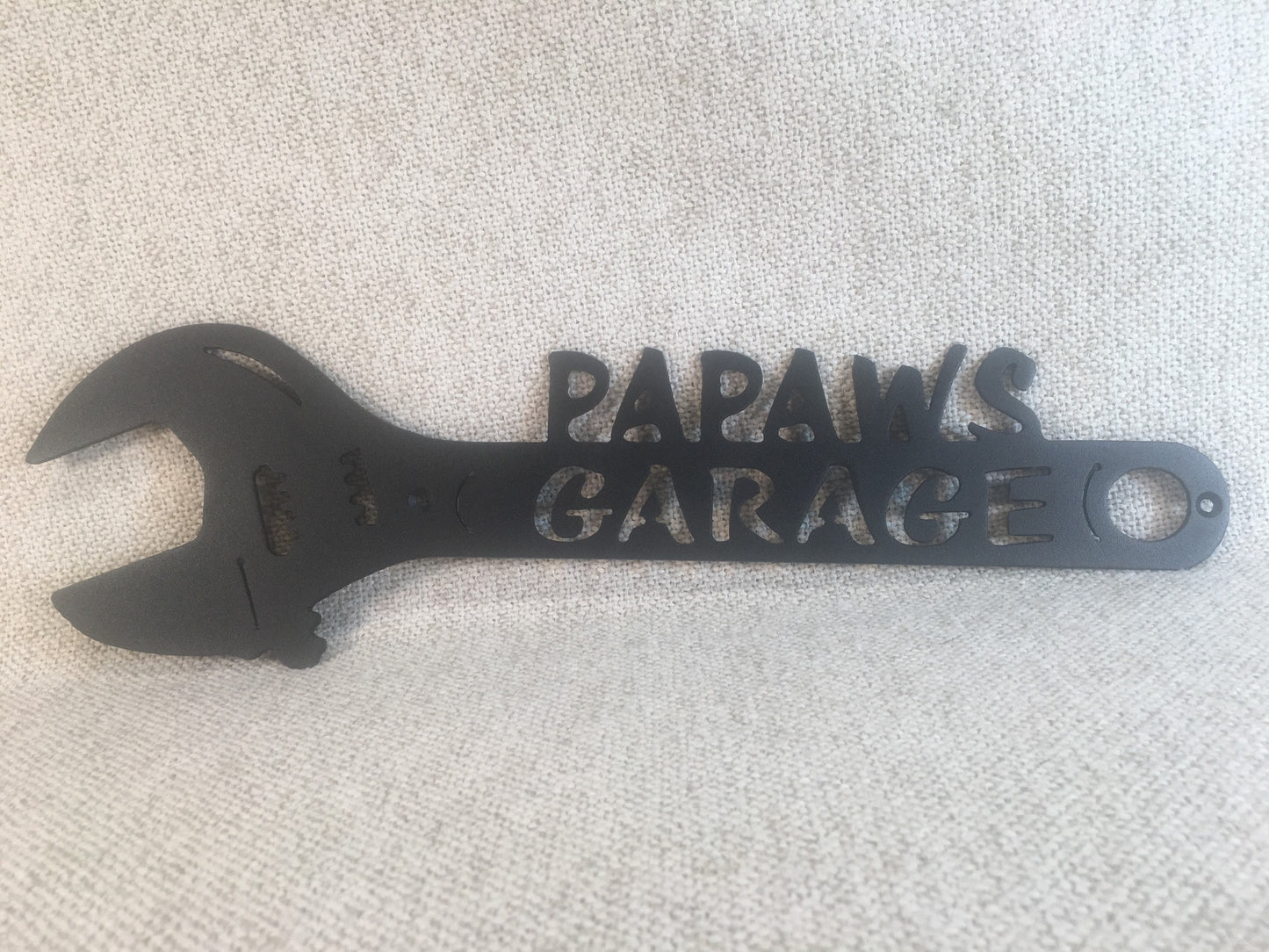 Papaw's Garage Papaws Shop Crescent Wrench Metal Art Man Cave Decor