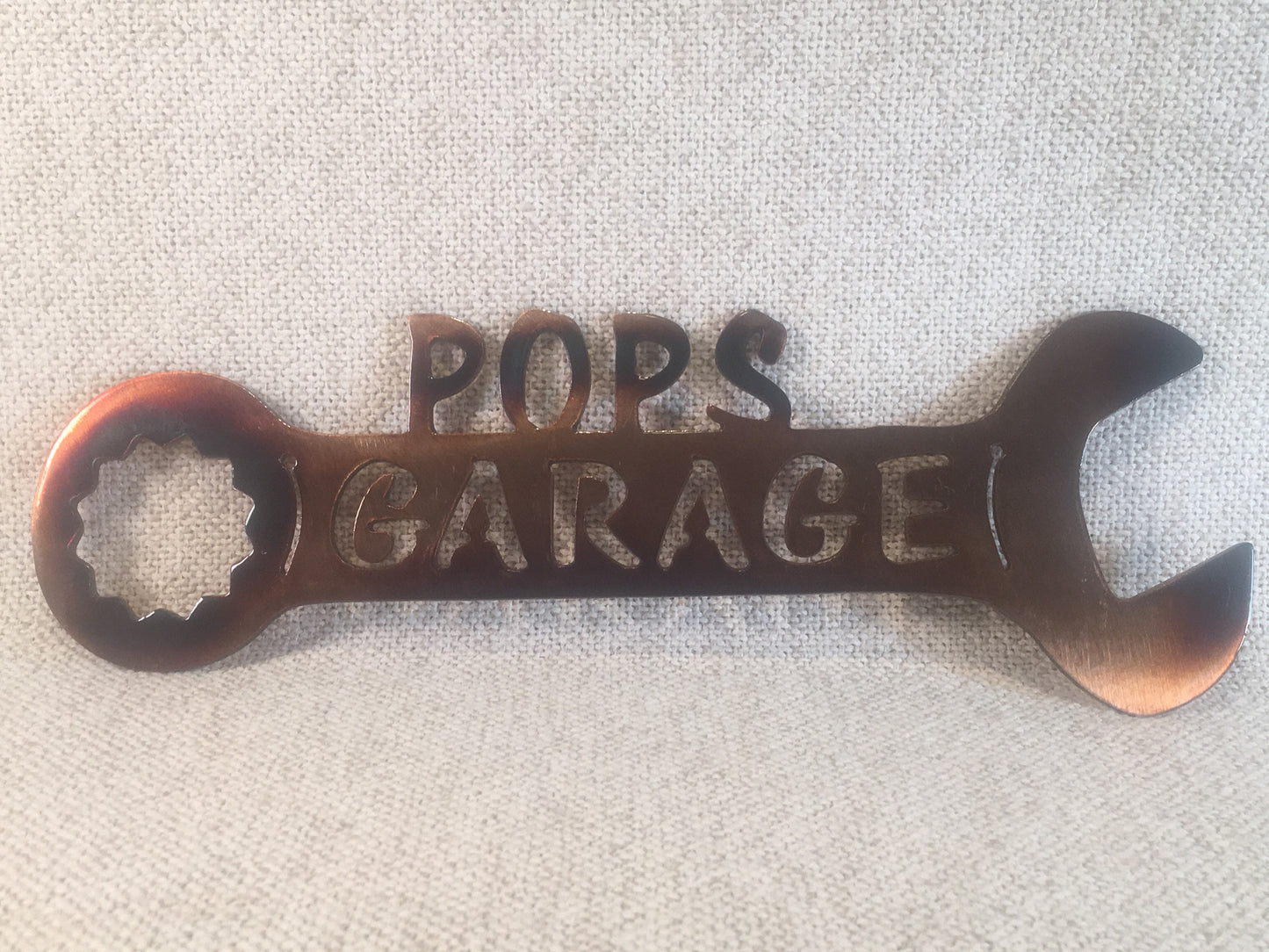Pops Garage Wrench Metal Art Man Cave Decor