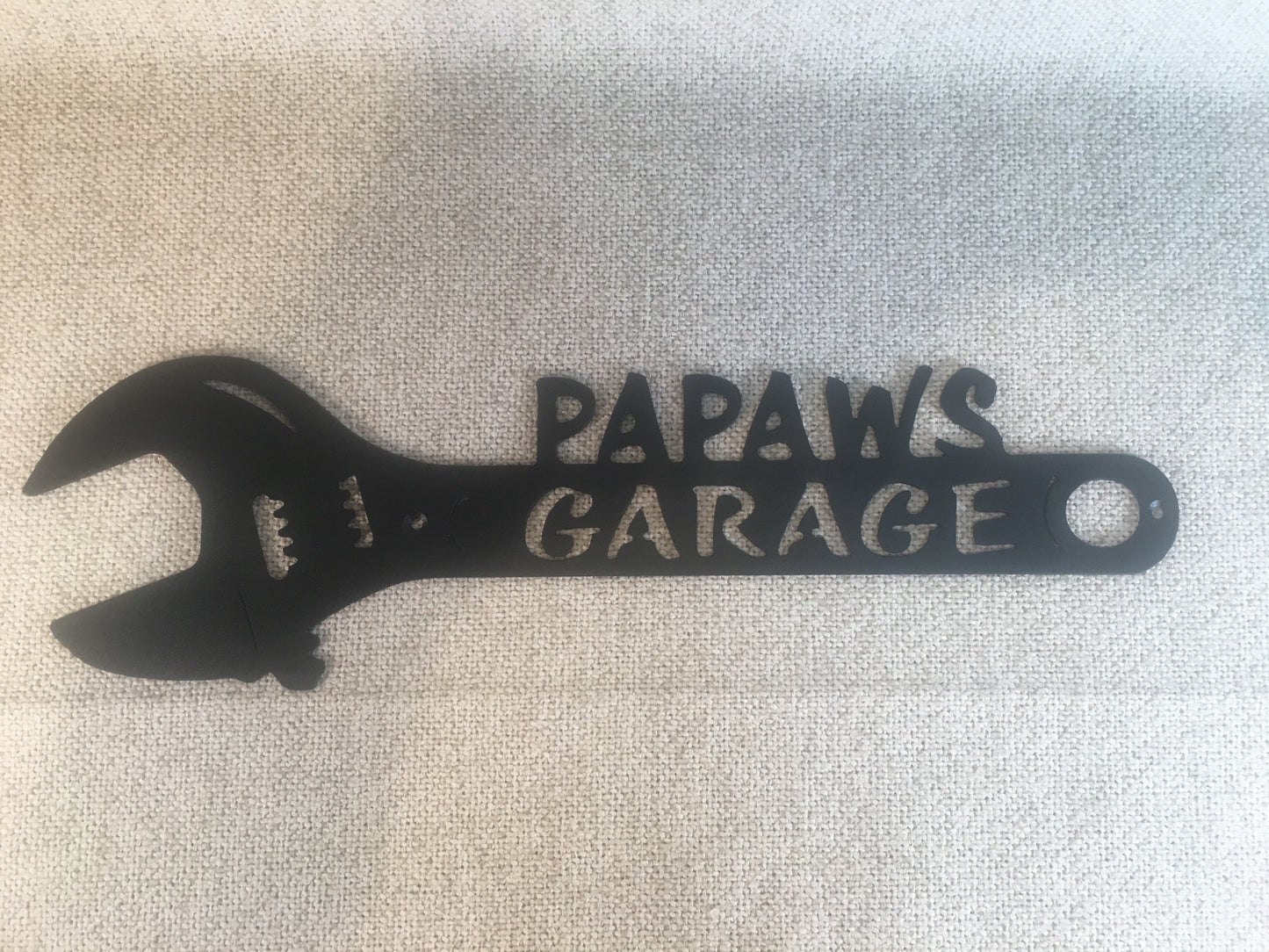 Papaw's Garage Papaws Shop Crescent Wrench Metal Art Man Cave Decor