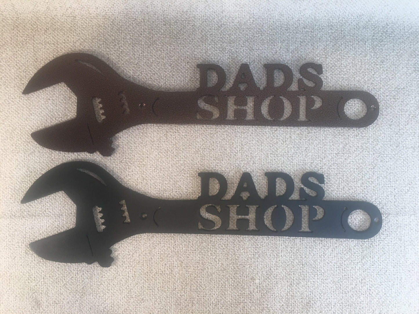 Dad's Shop Crescent Wrench Metal Art Man Cave Decor
