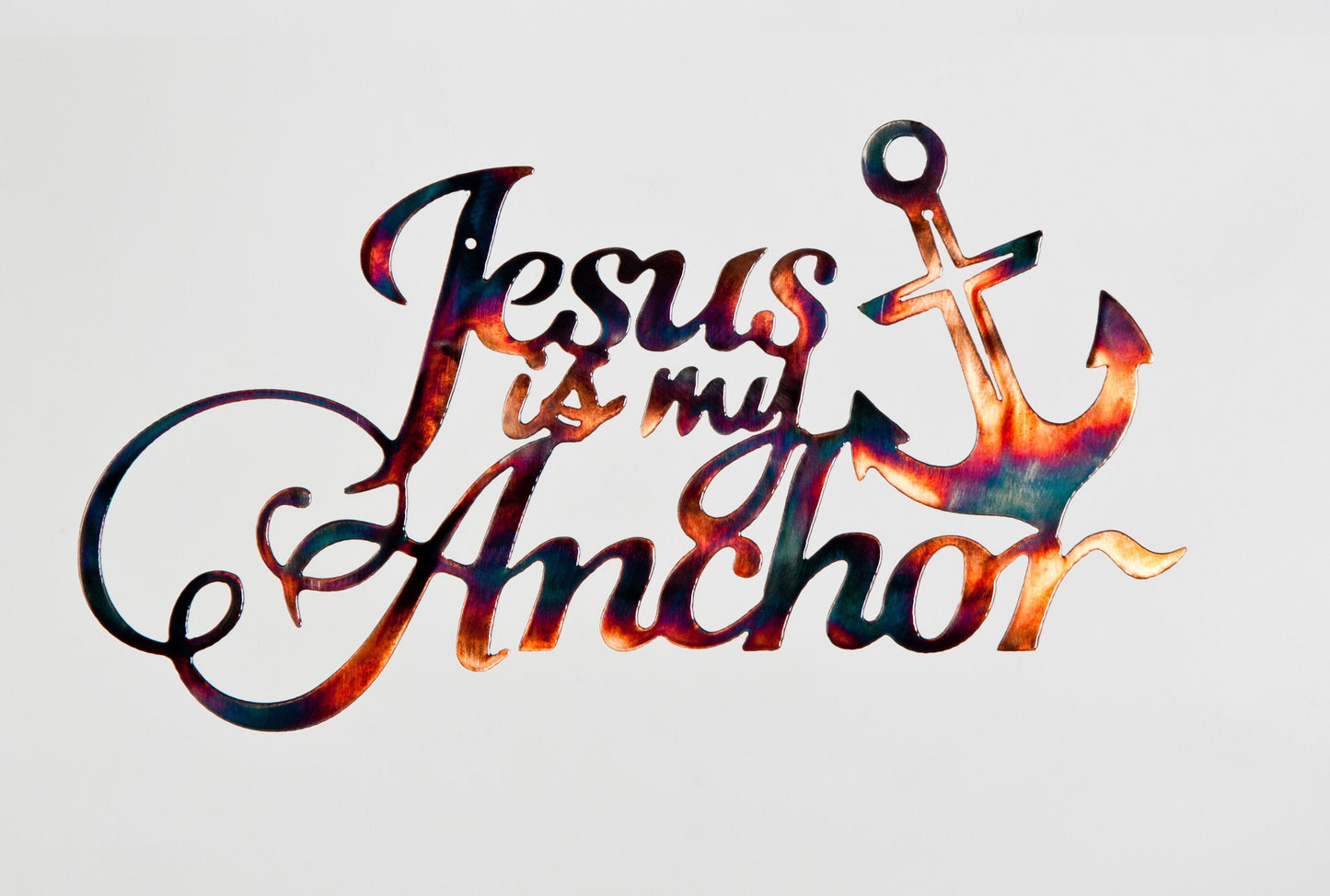Jesus Is My Anchor Metal Wall Art Religious Decor