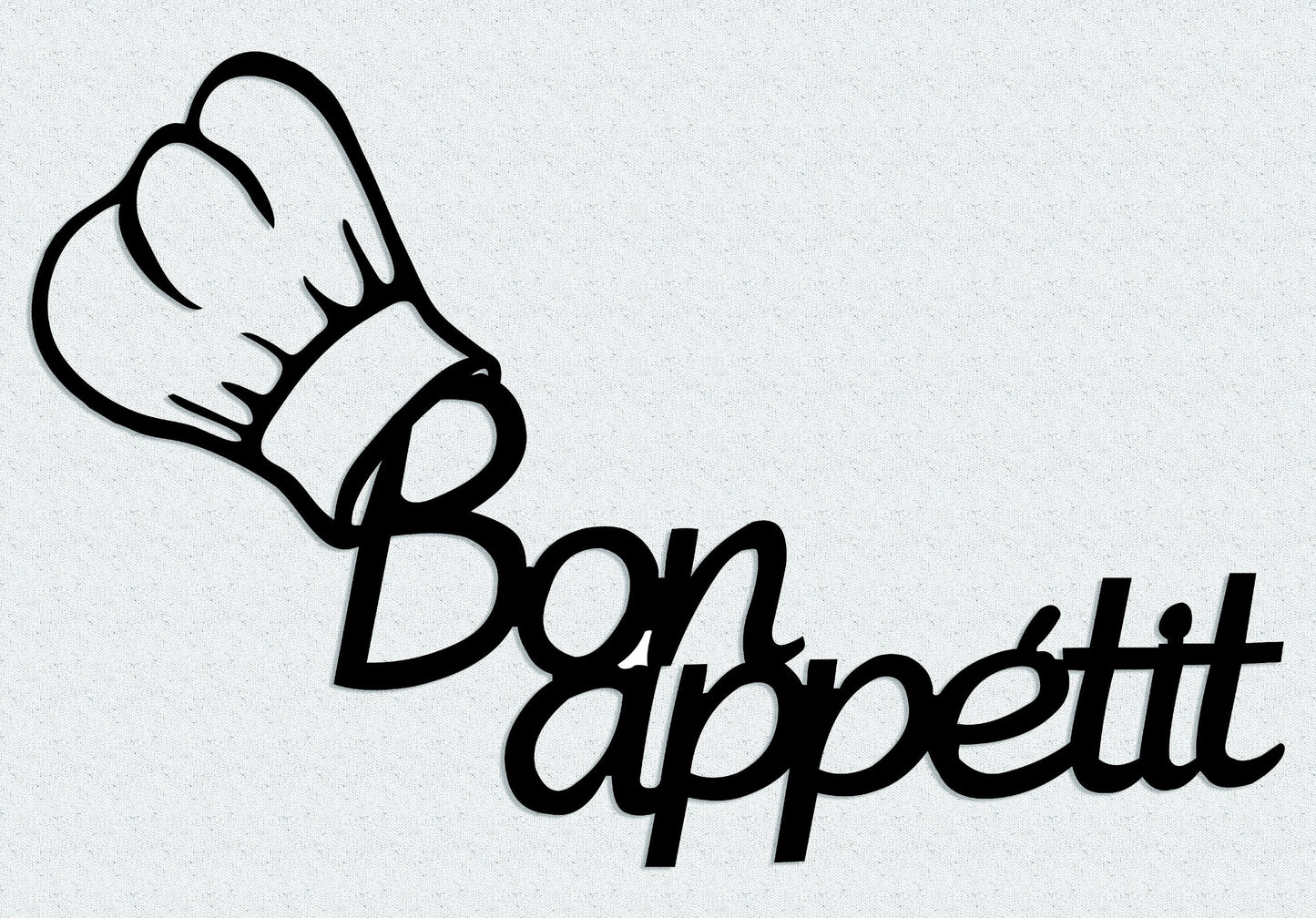 Bon Appetit Chef's Hat Toque Blanche Metal Wall Art Kitchen Decor