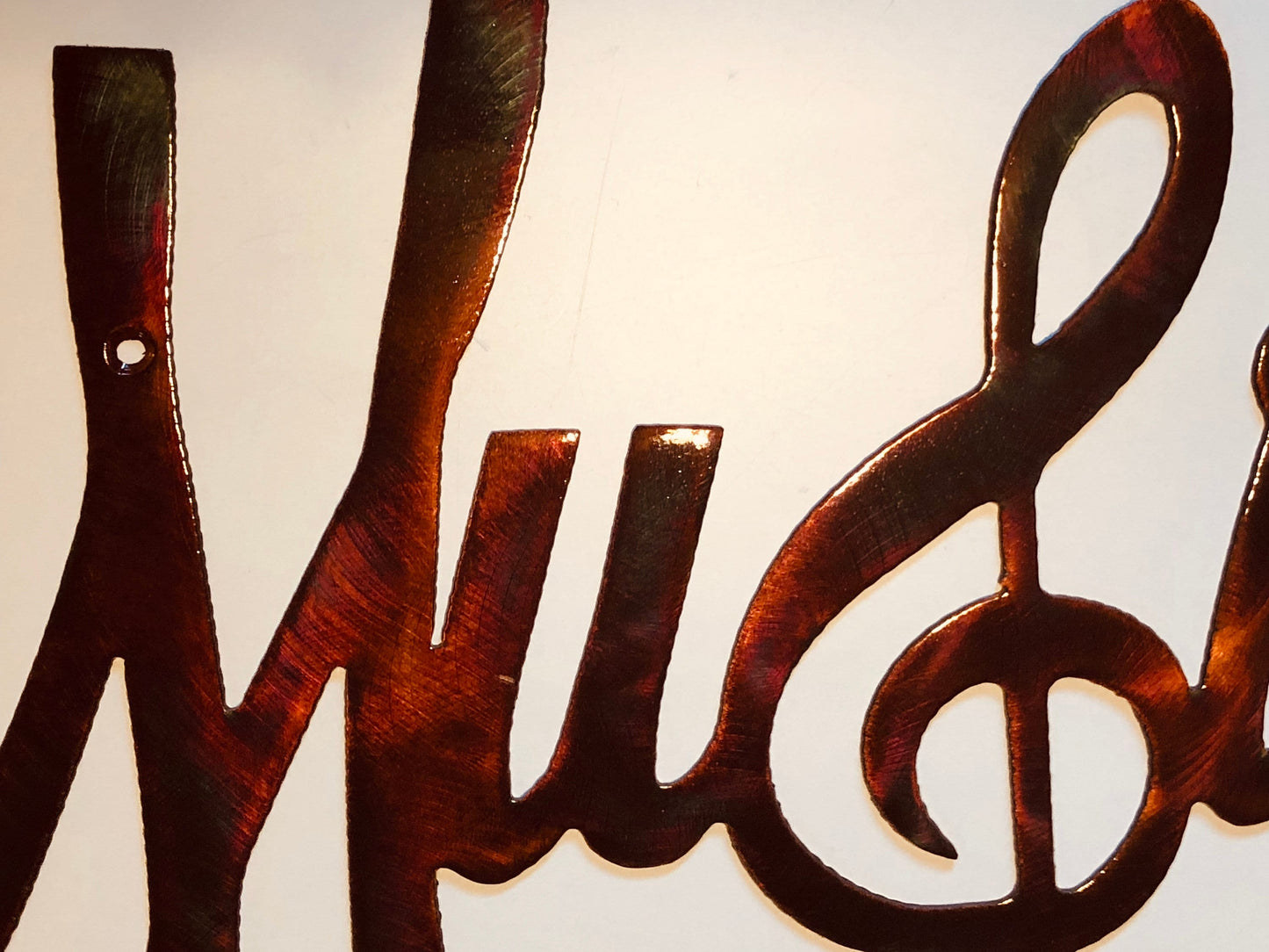 Music And Treble Clef Plasma Cut Indoor or Outdoor Metal Wall Art