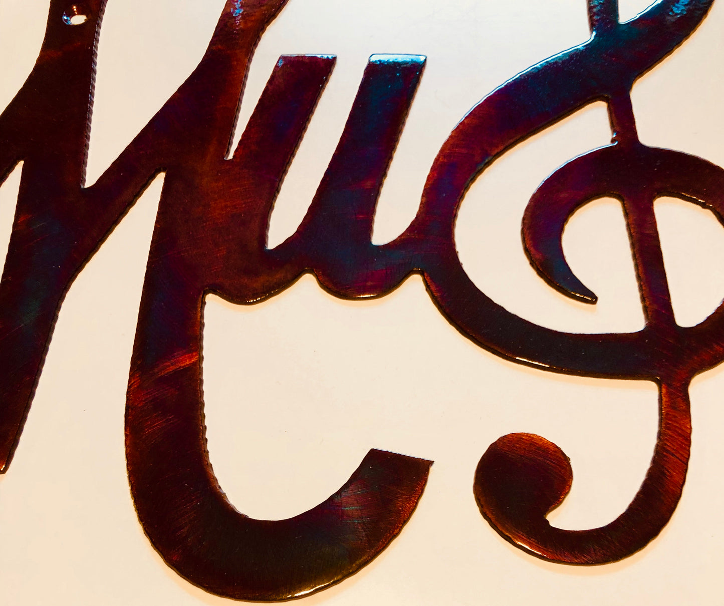 Music And Treble Clef Plasma Cut Indoor or Outdoor Metal Wall Art
