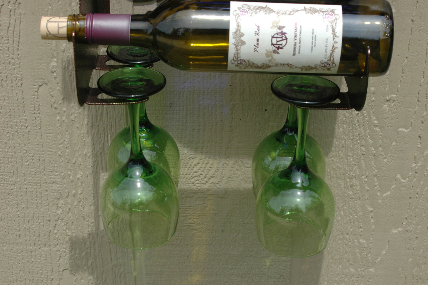 Wine Rack Glass & Bottle Holder Metal Art For Bar or Kitchen