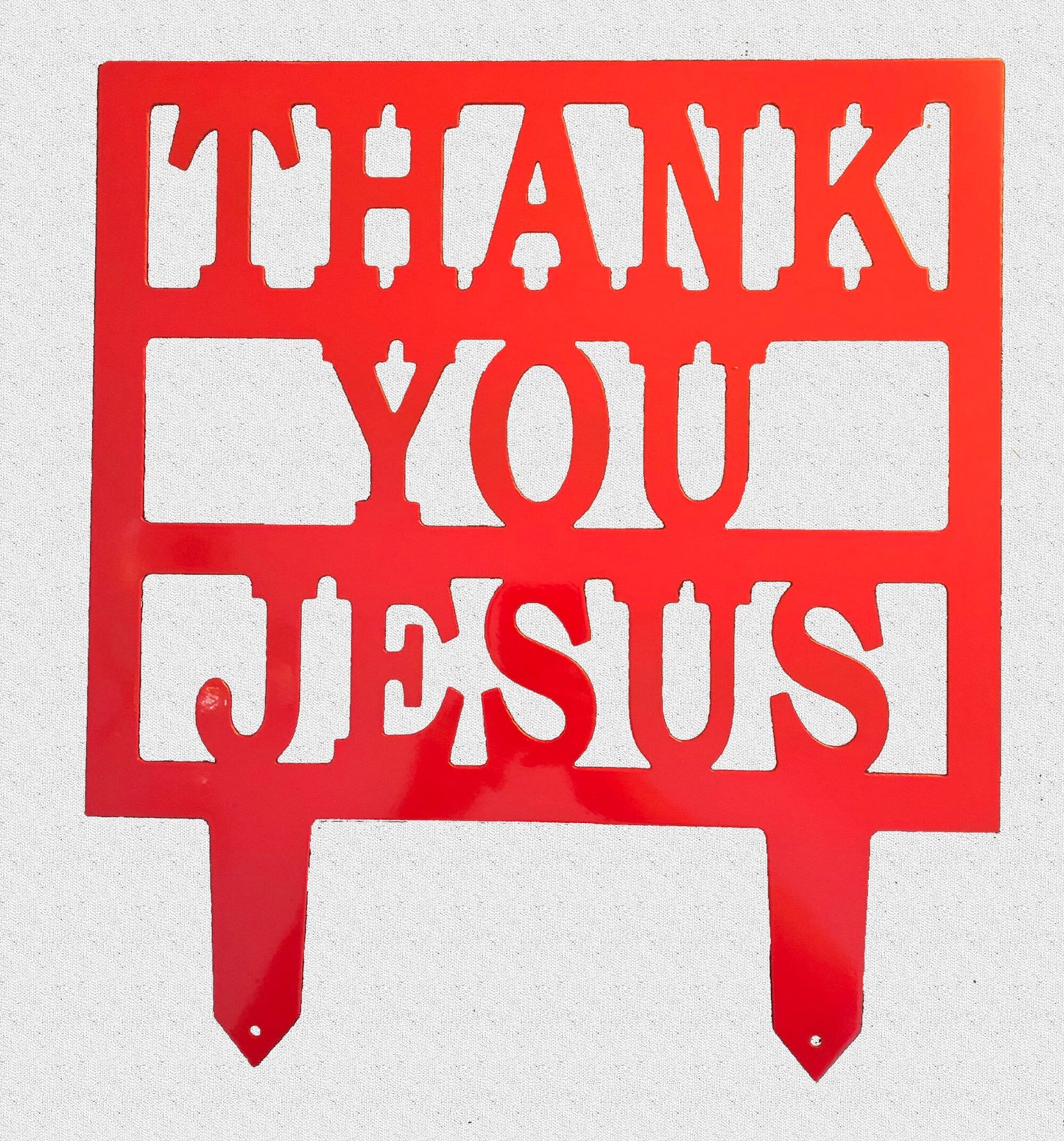 Thank You Jesus Outdoor Metal Art Yard Sign Powder Coated