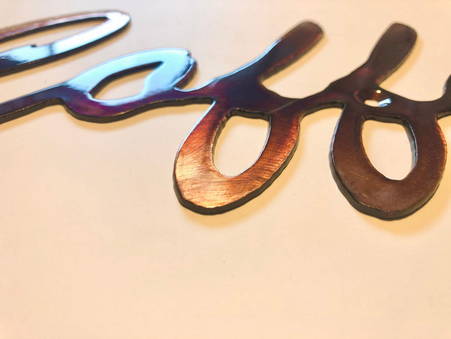 Coffee Cup Kitchen Metal Wall Art Patina Finish