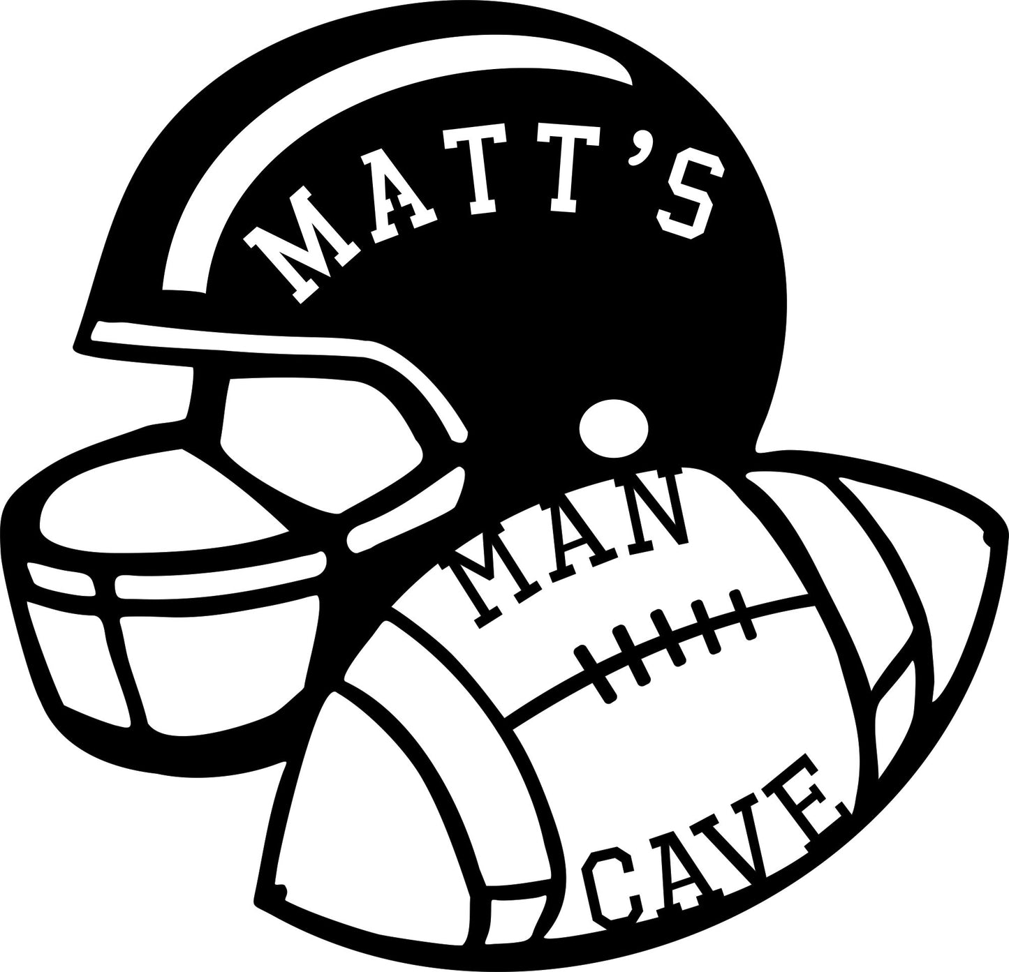 Football Helmet Customizable Man Cave Indoor Outdoor Metal Art