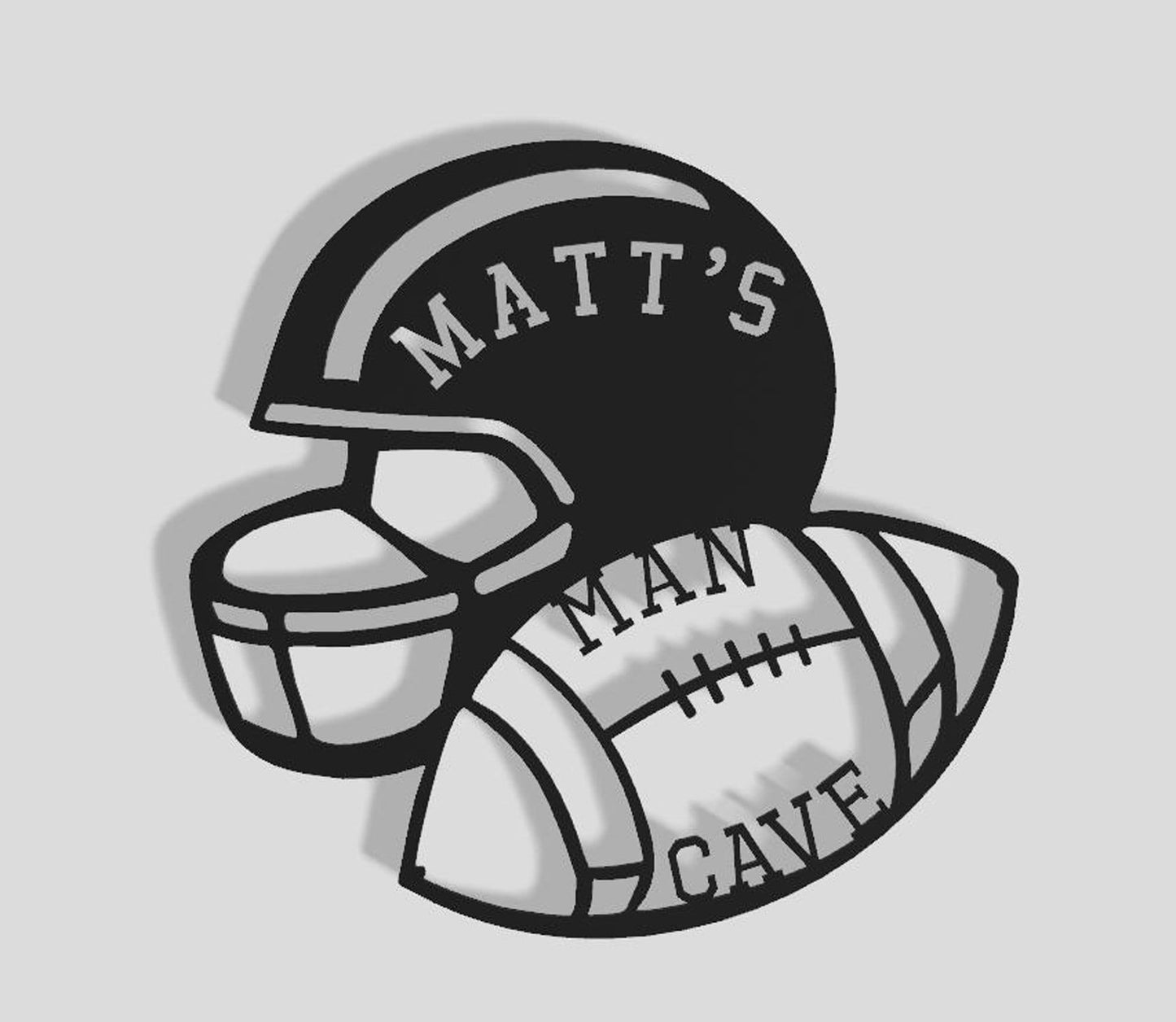 Football Helmet Customizable Man Cave Indoor Outdoor Metal Art