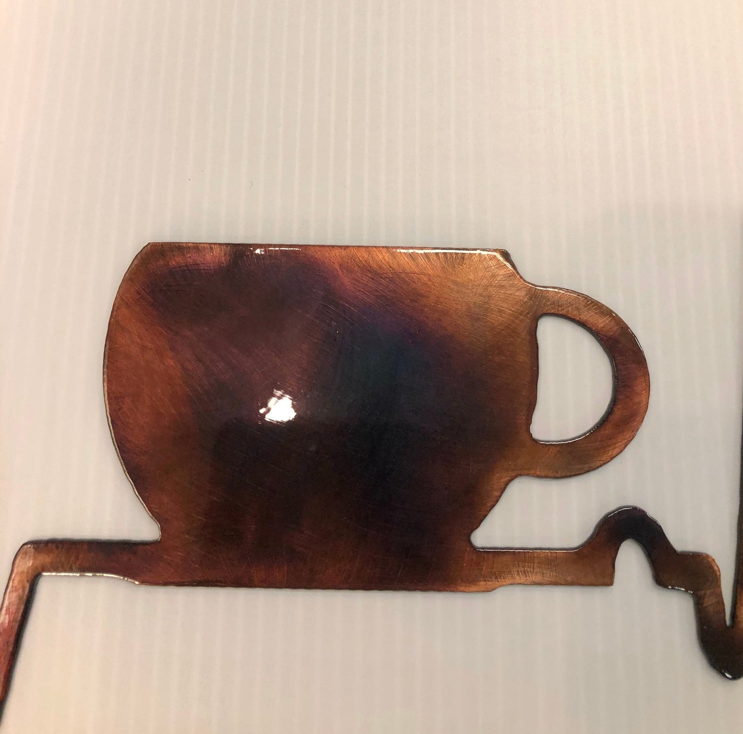 EKG Heartbeat Coffee Cup Plasma Cut Kitchen Metal Wall Art