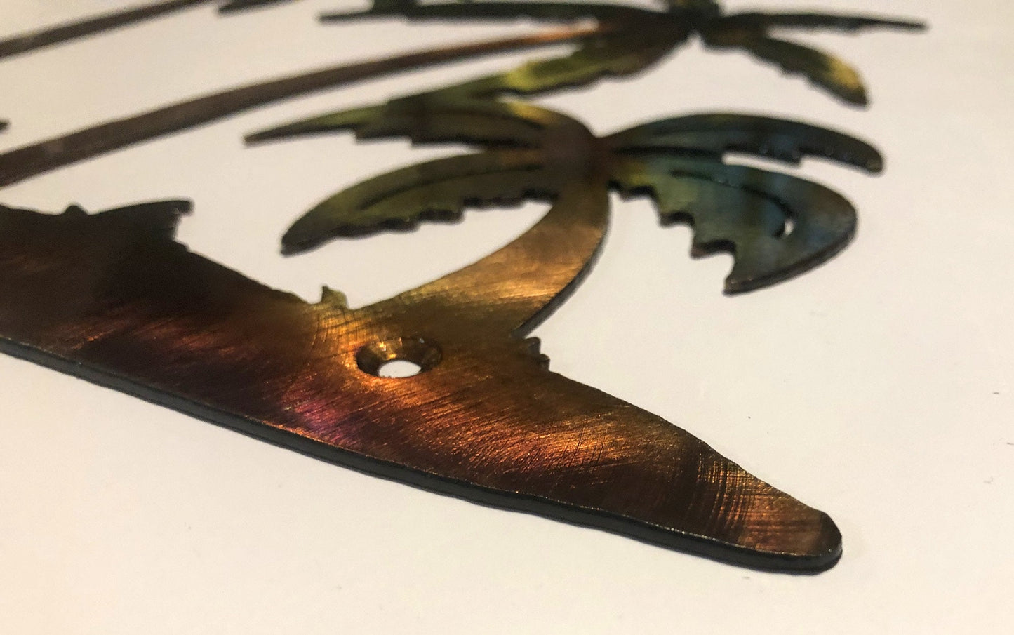 Palm Trees On Small Island Beach Decor Indoor Or Outdoor Ocean Living Metal Wall Art