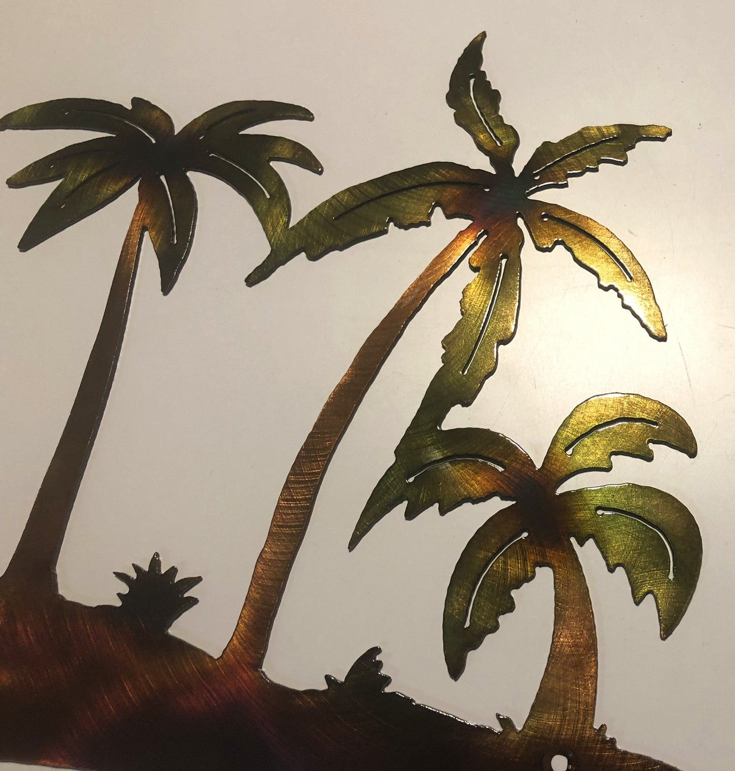 Palm Trees On Small Island Beach Decor Indoor Or Outdoor Ocean Living Metal Wall Art