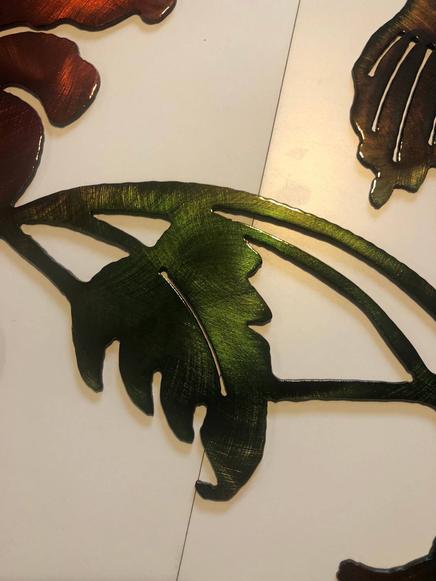 Hummingbird In Diagonal Frame Indoor Or Outdoor Metal Wall Art W/ Patina Finish
