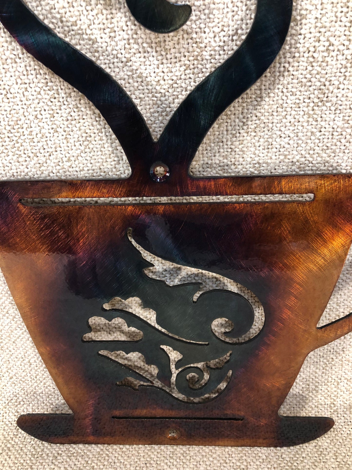 Coffee Cup w/ Heart Metal Wall Art Bar or Kitchen Decor