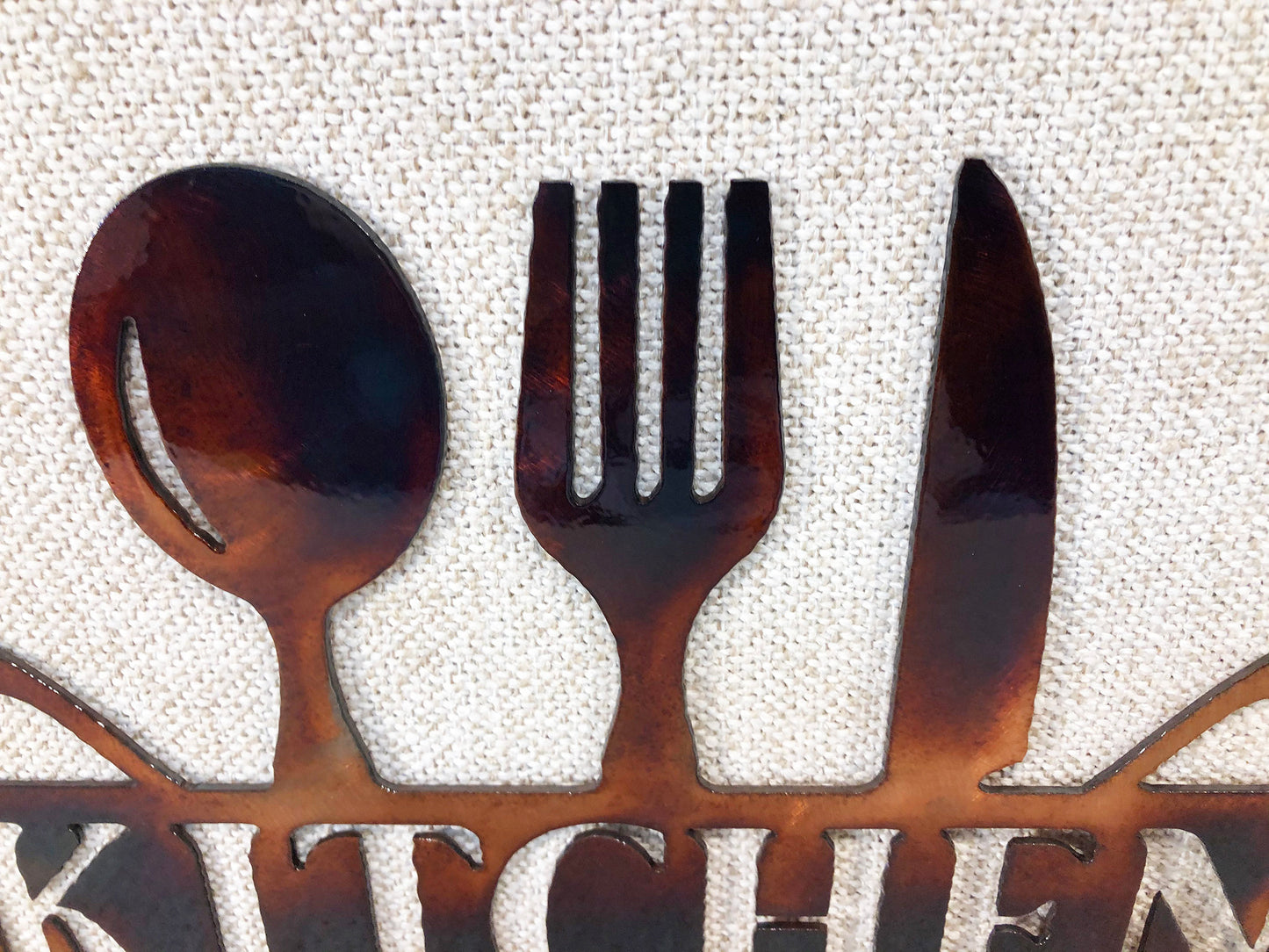 Kitchen Metal Wall Art Fork Knife Spoon Indoor or Outdoor