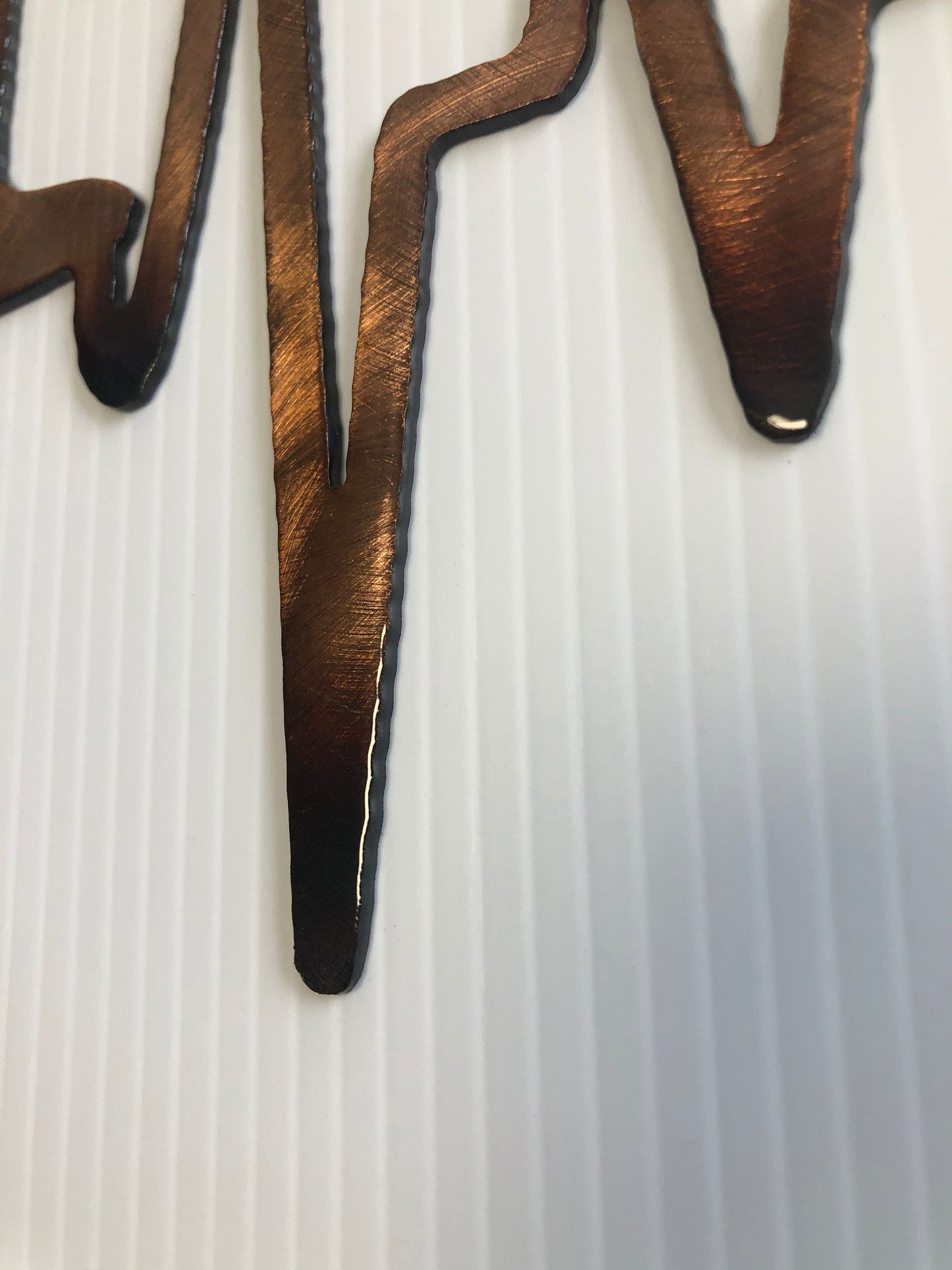 EKG Heartbeat Wine Glass & Coffee Cup Indoor Outdoor Kitchen Metal Wall Art