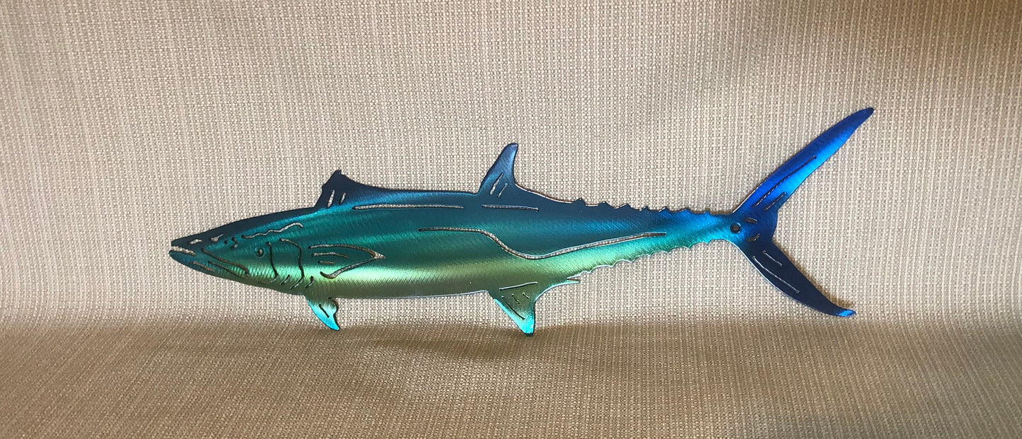 King Mackerel Fish Indoor or Outdoor Metal Wall Art Hand Finished