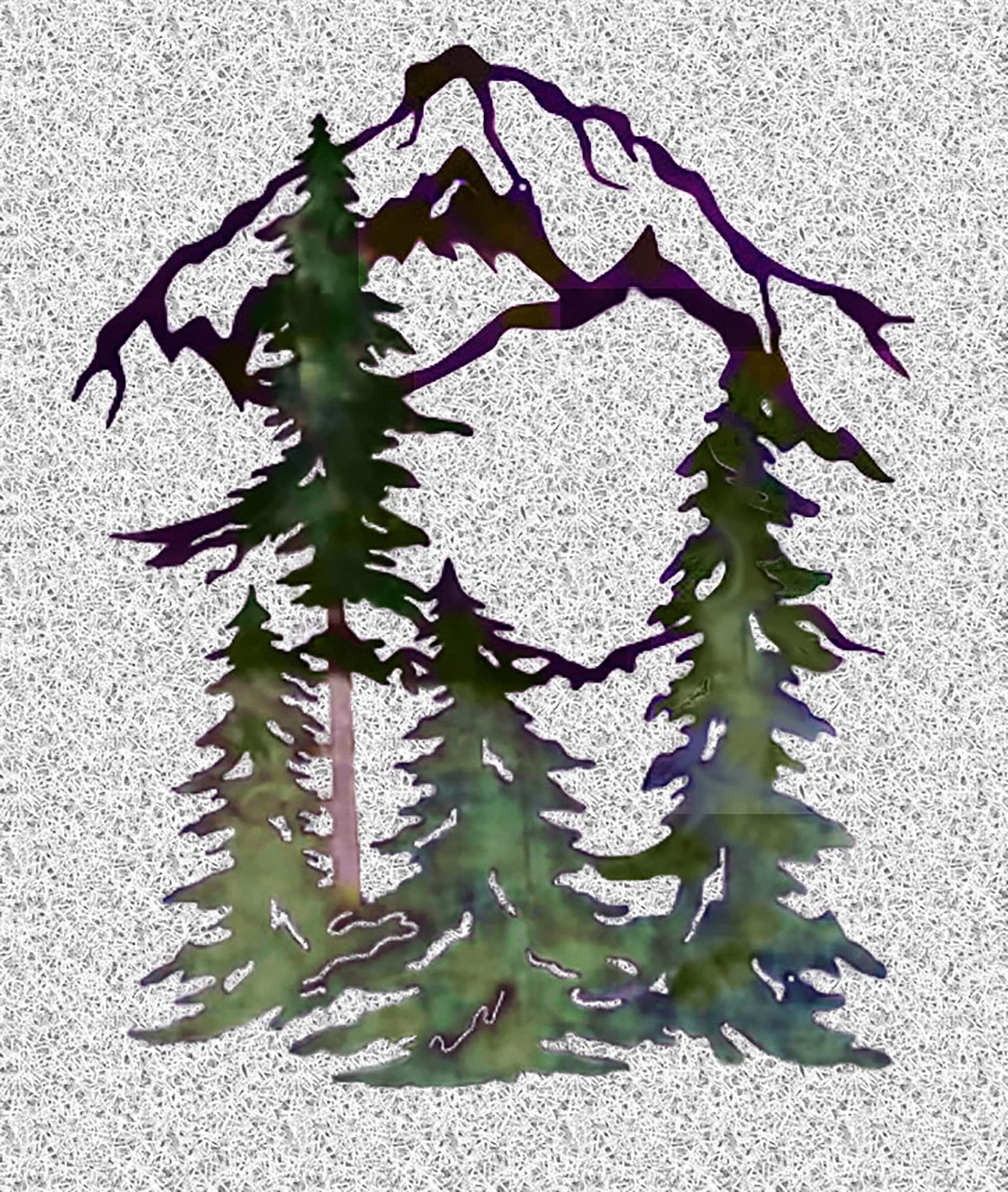 Pine Trees, Forest and Mountain Up To 9 Ft Wide Scene Metal Wall Art Home Decor