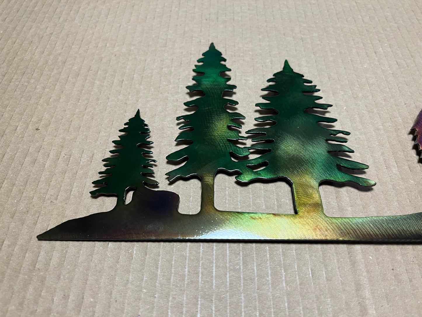 Bear And Trees Indoor Or Outdoor Wildlife Metal Wall Art