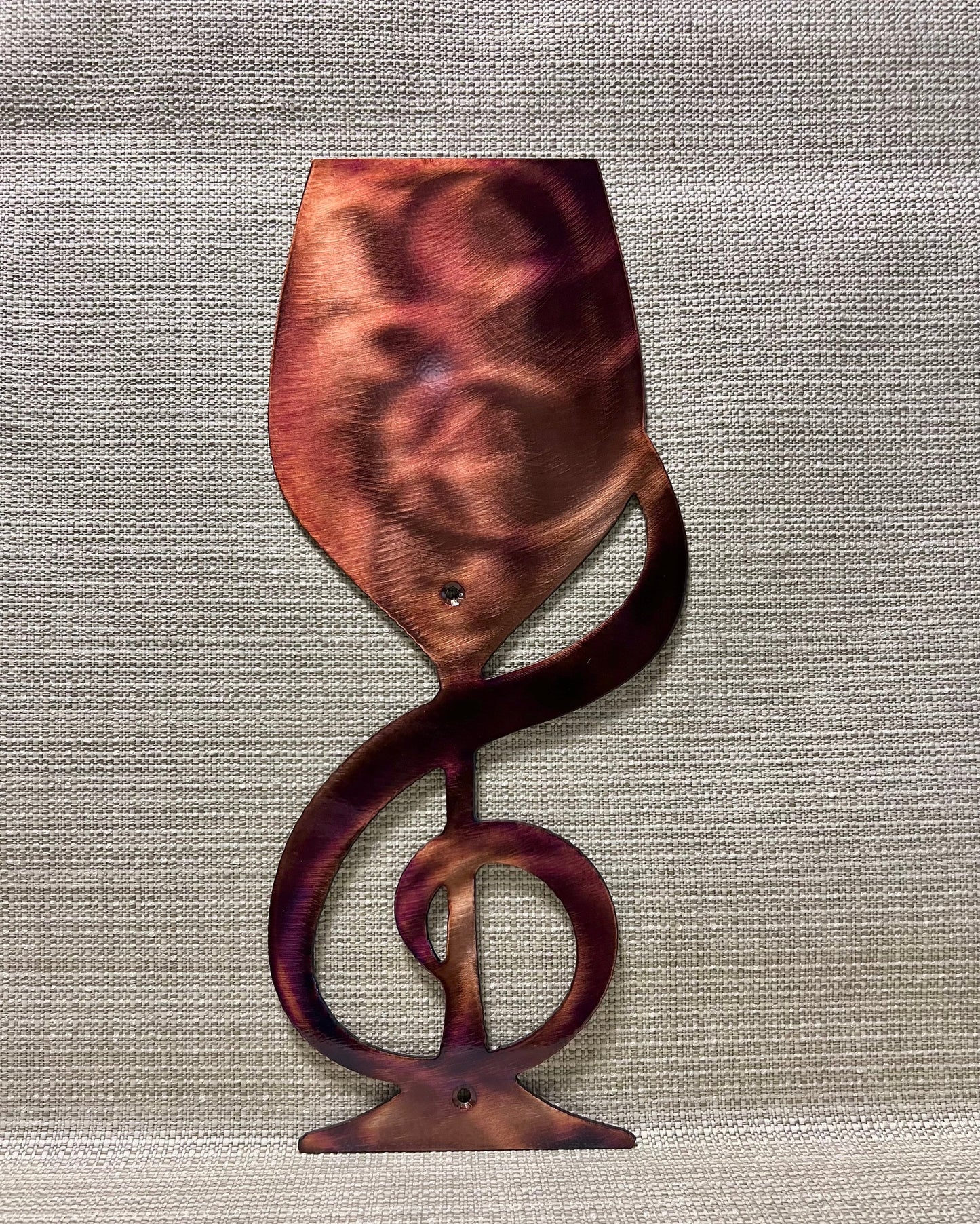 Wine Glass With Music Note Metal Wall Art Kitchen And Bar Decor