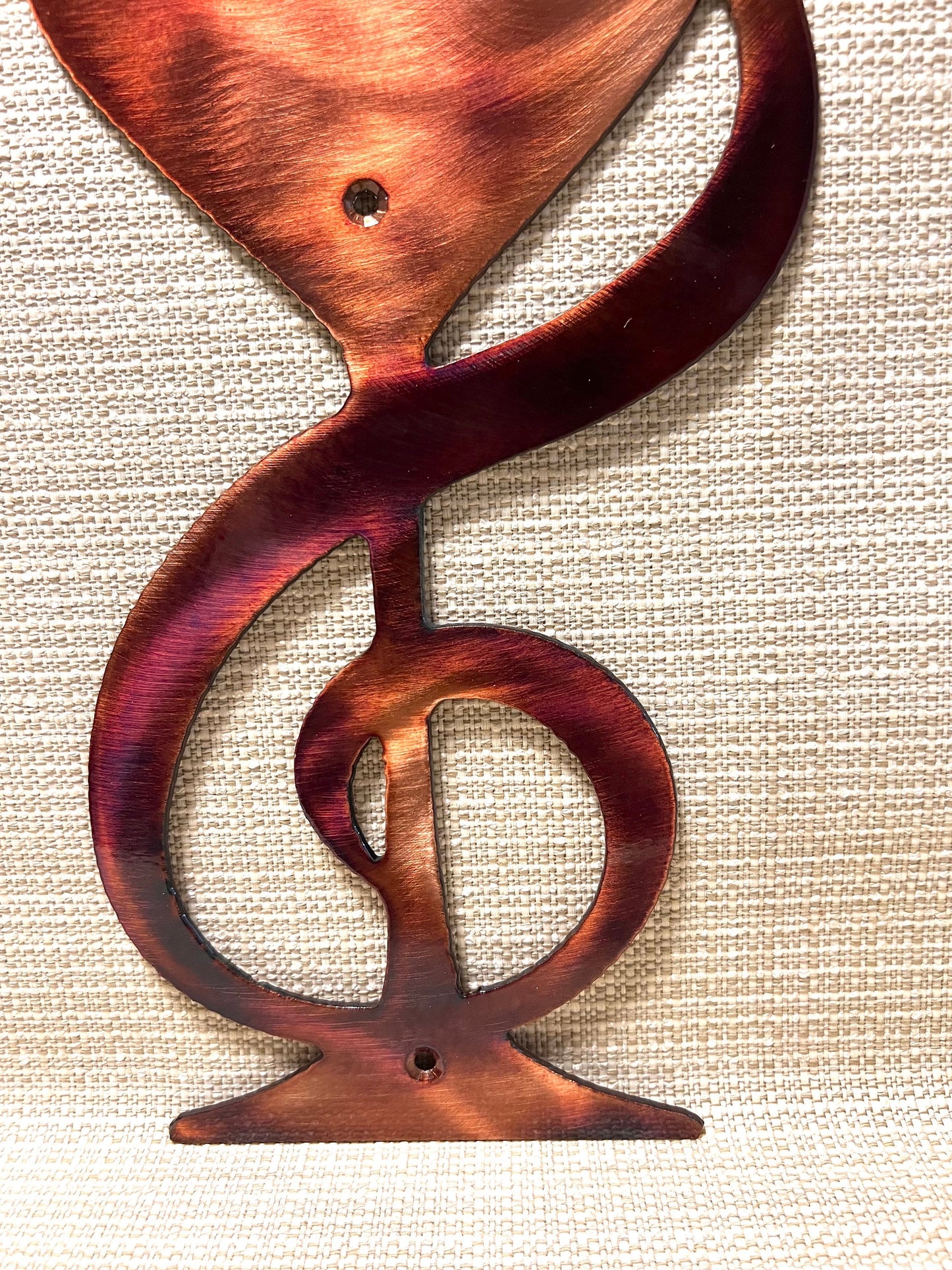 Wine Glass With Music Note Metal Wall Art Kitchen And Bar Decor