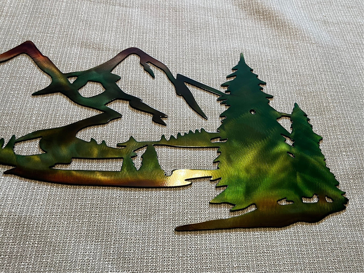 Mountains And Trees Indoor & Outdoor Plasma Cut Metal Wall Art