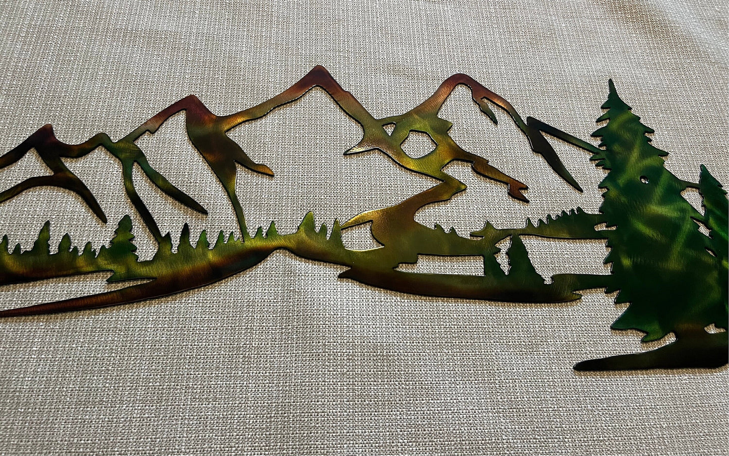 Mountains And Trees Indoor & Outdoor Plasma Cut Metal Wall Art