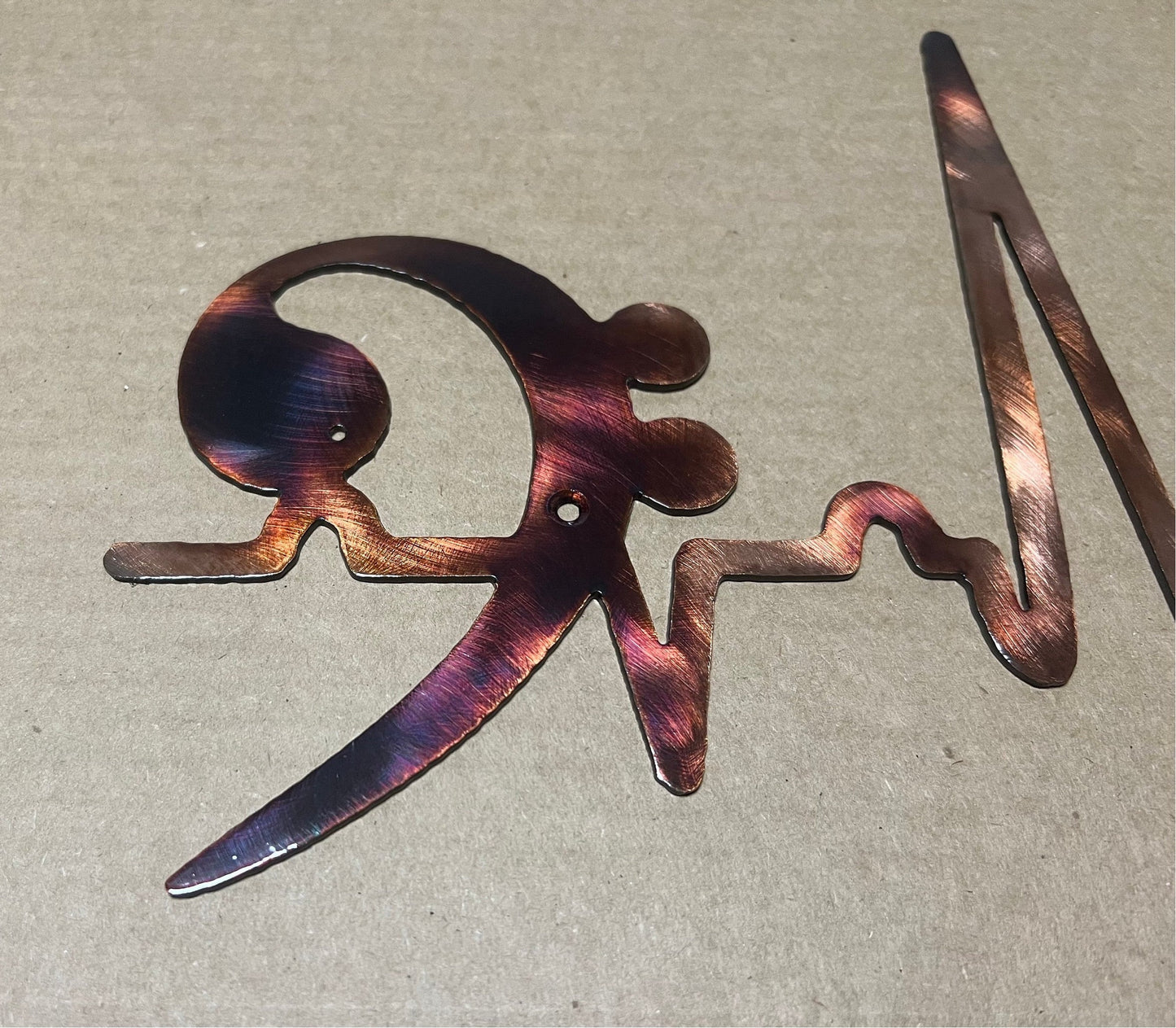 EKG Line Music Notes Bass Clef Heartbeat Sinus Rhythm Indoor or Outdoor Metal Art