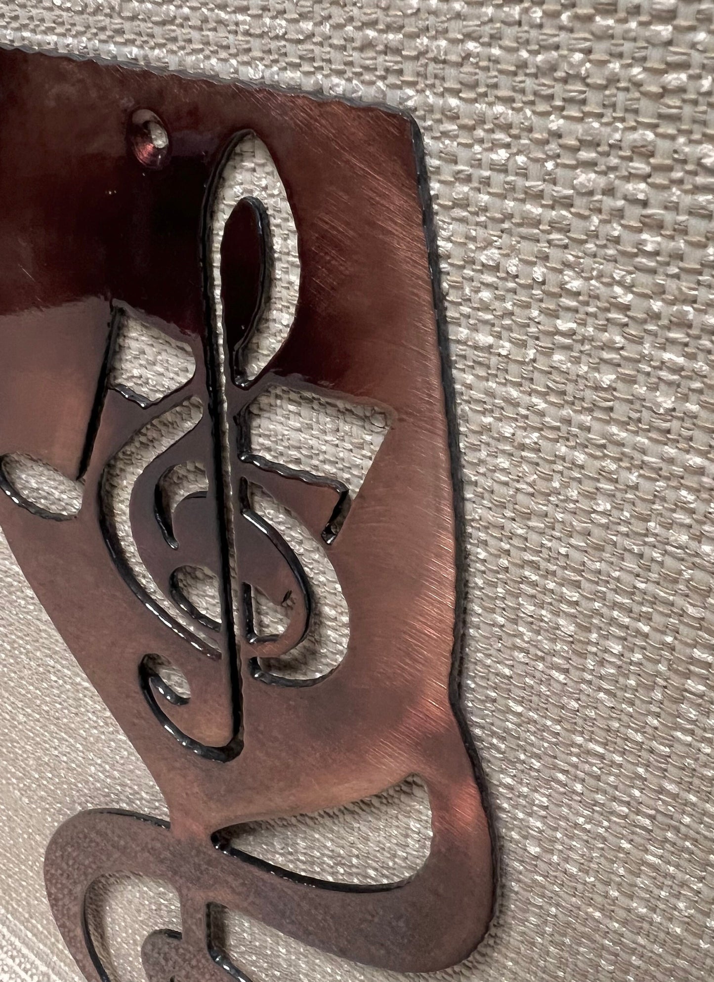 Artsy Wine Glass With Music Notes Metal Wall Art Kitchen And Bar Art