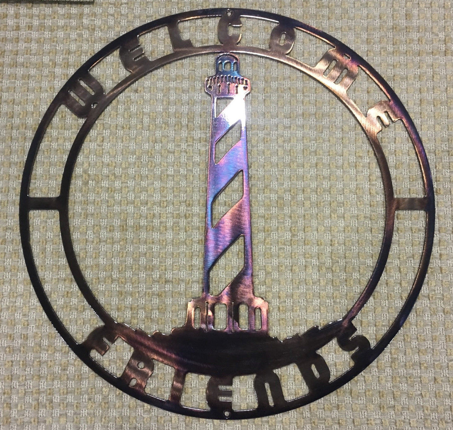 Hatteras Island North Carolina Lighthouse Indoor Or Outdoor Metal Art Welcome Sign