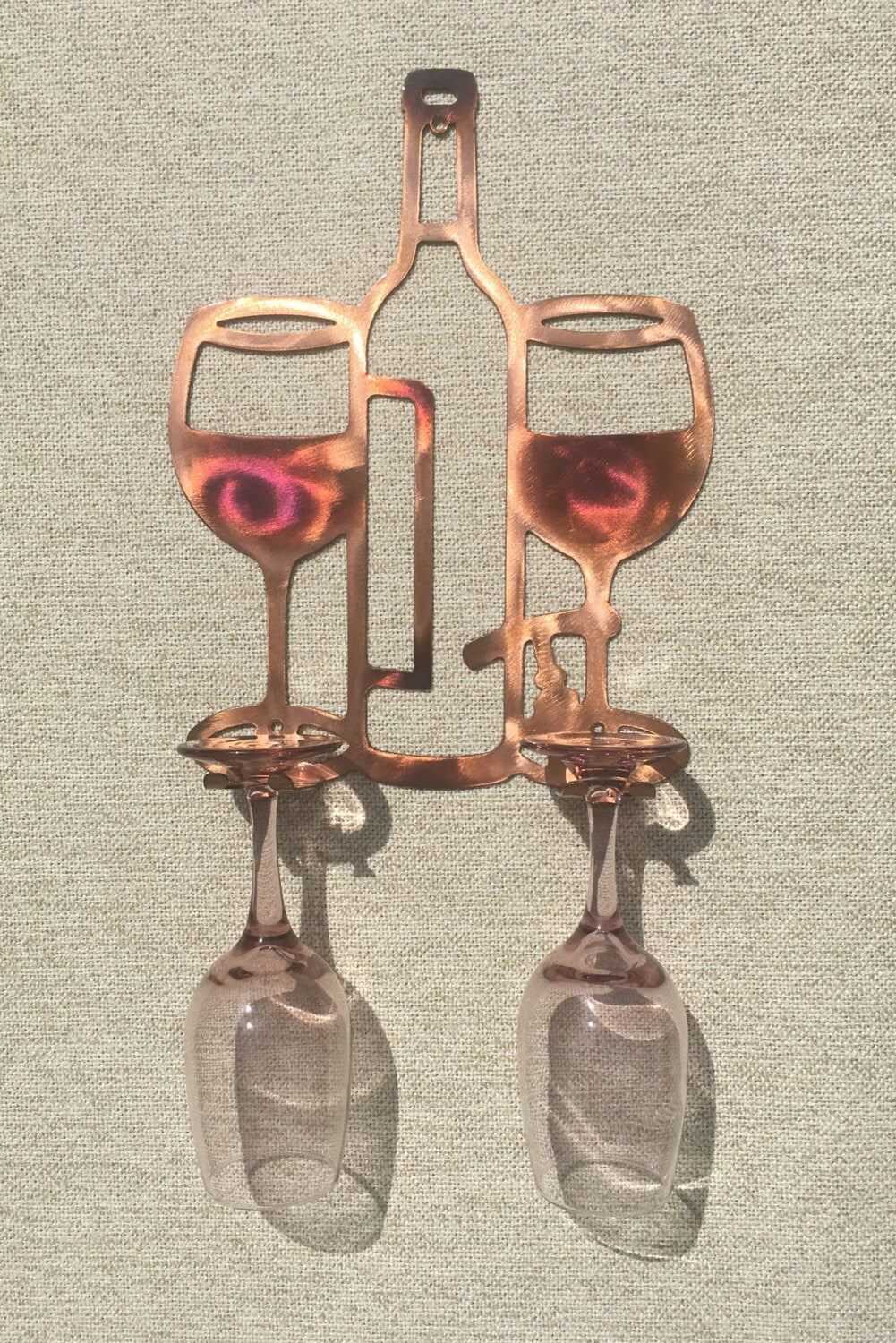Wine Glass Holder Kitchen Or Bar Metal Wall Art