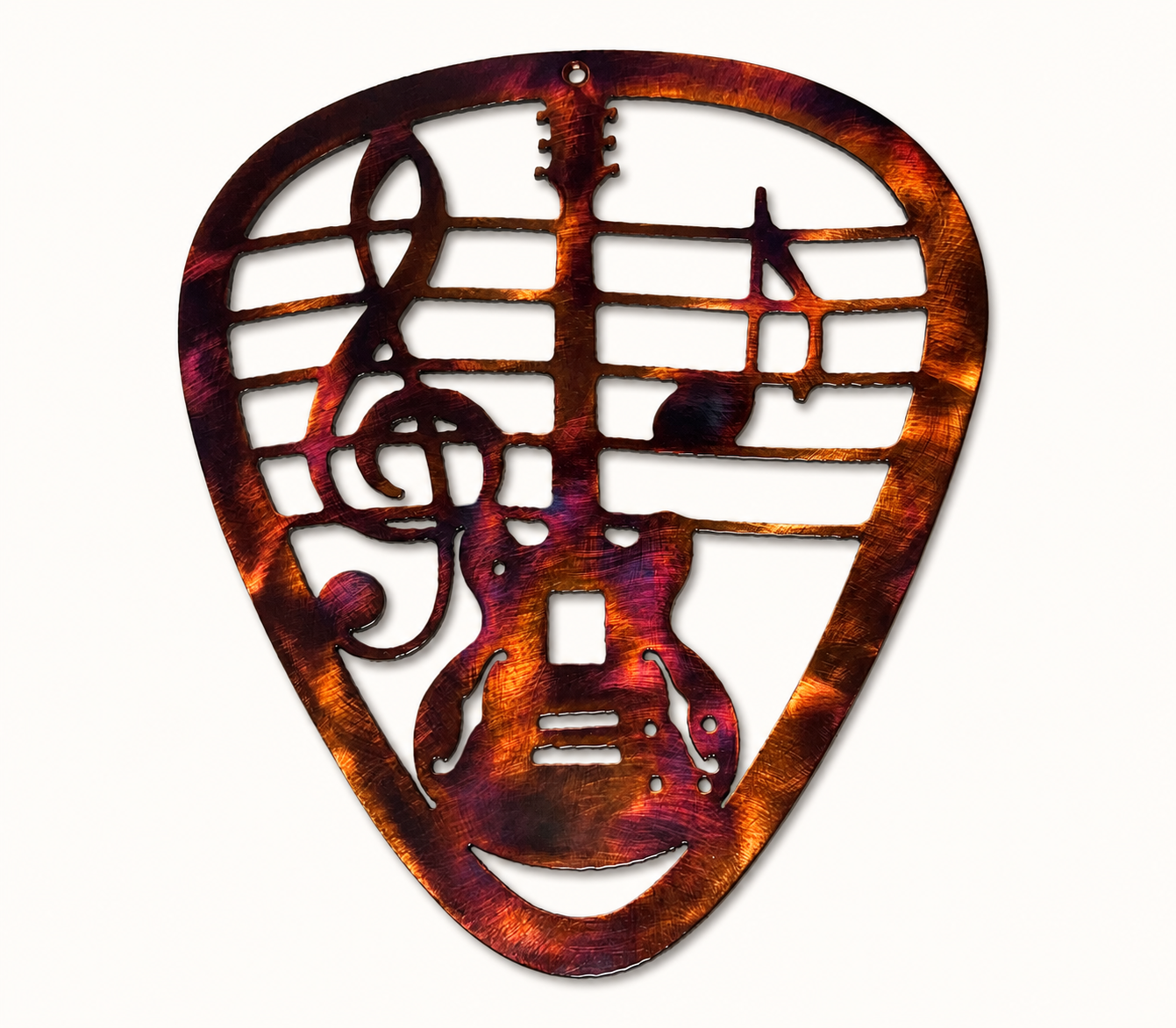Music Note Guitar Pick Metal Wall Art – Rockabilly Music Decor