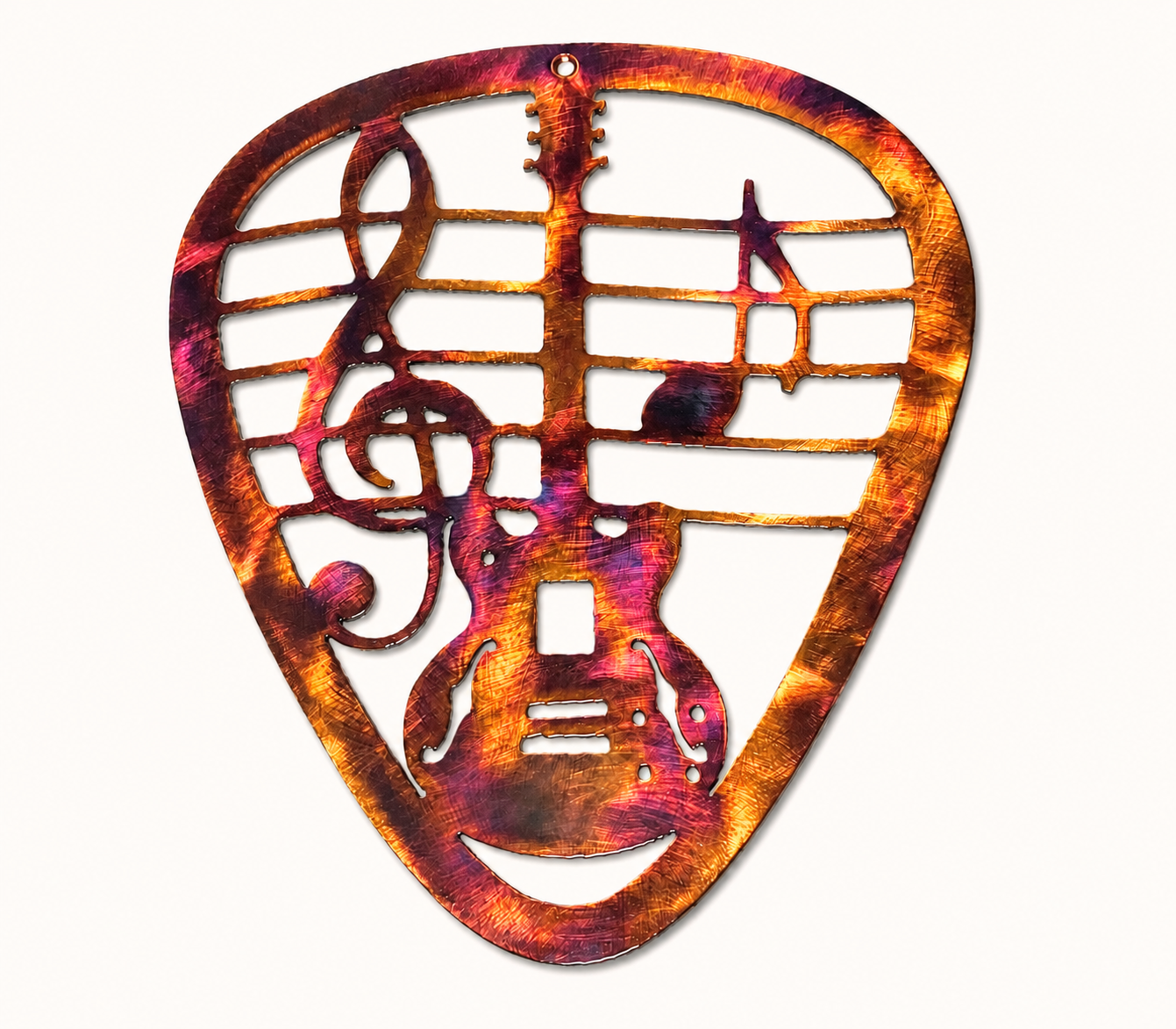 Music Note Guitar Pick Metal Wall Art – Rockabilly Music Decor