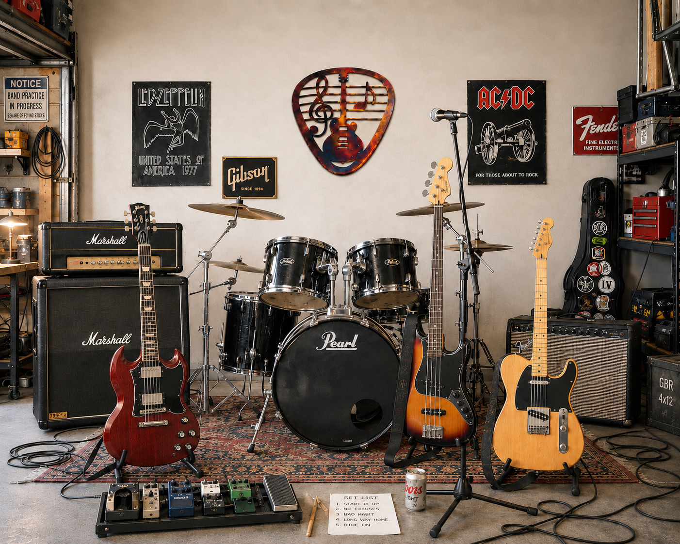 Guitar Pick Metal Wall Art – Gibson SG Inspired Music Decor